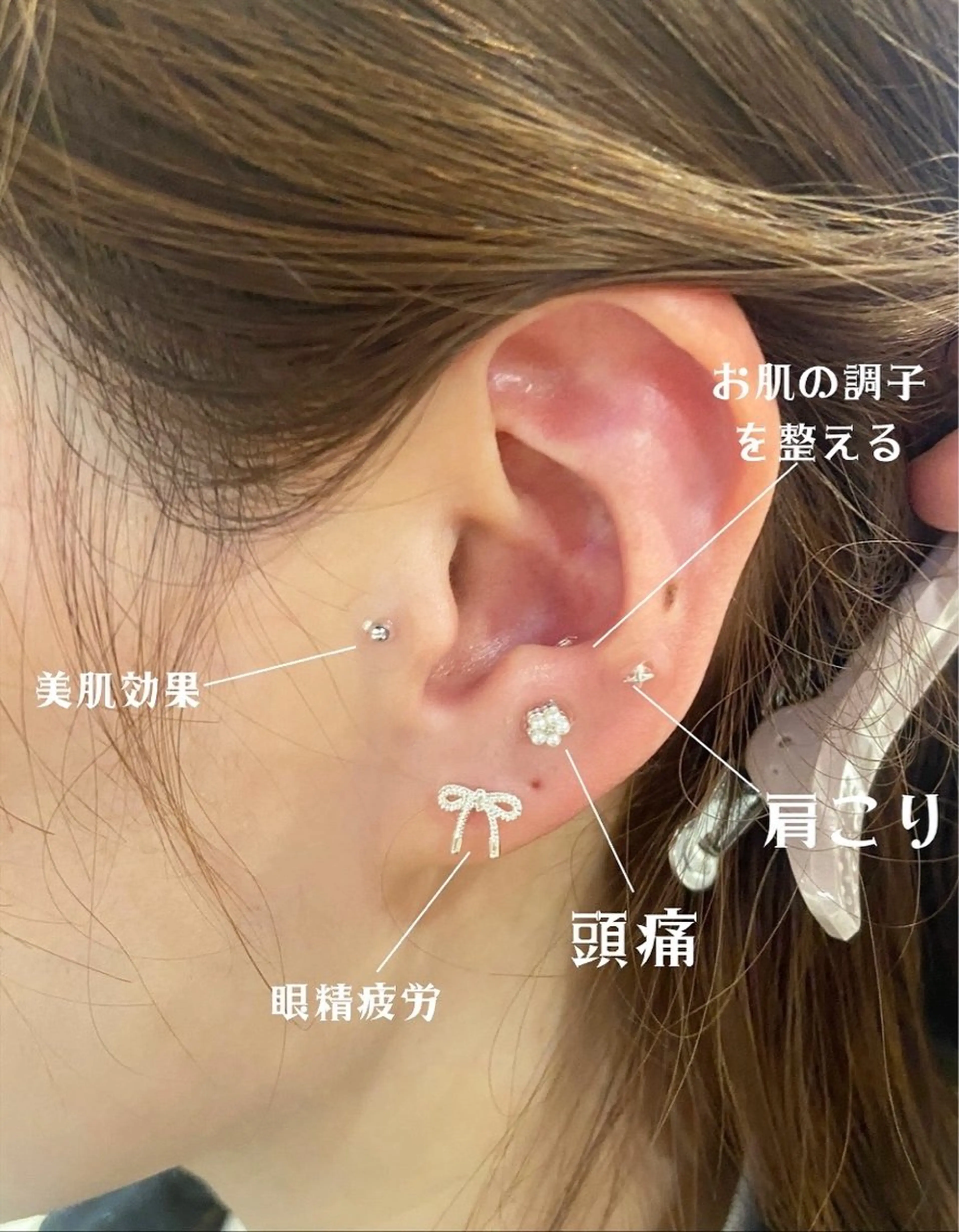 ♡minimo限定♡耳ツボジュエリー 両耳合わせて8粒コースの写真