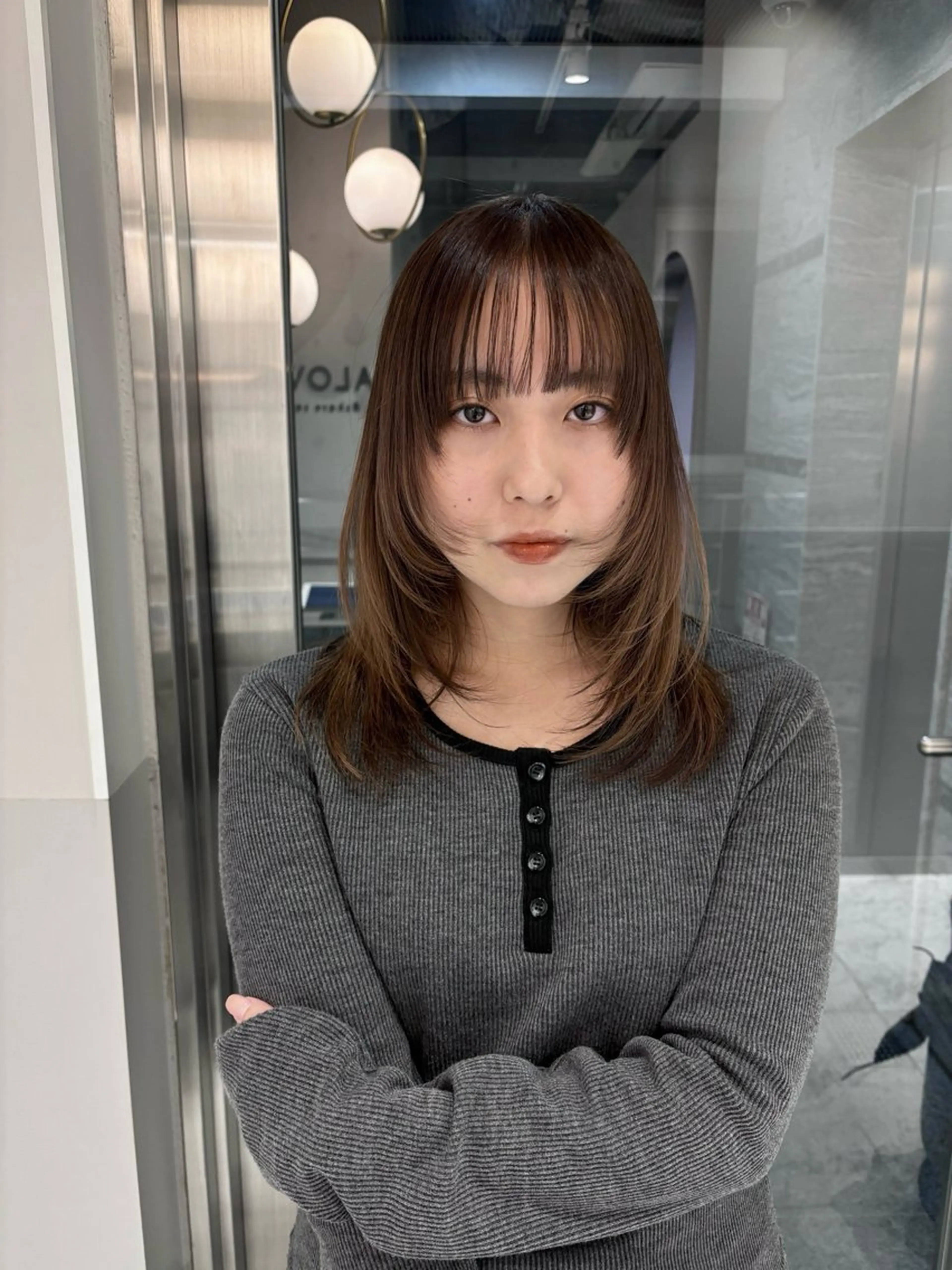 ミディアム カラー ヘアアレンジ カット ヘアカラー satsuki 暖色・ブラウンカラーのヘアスタイル