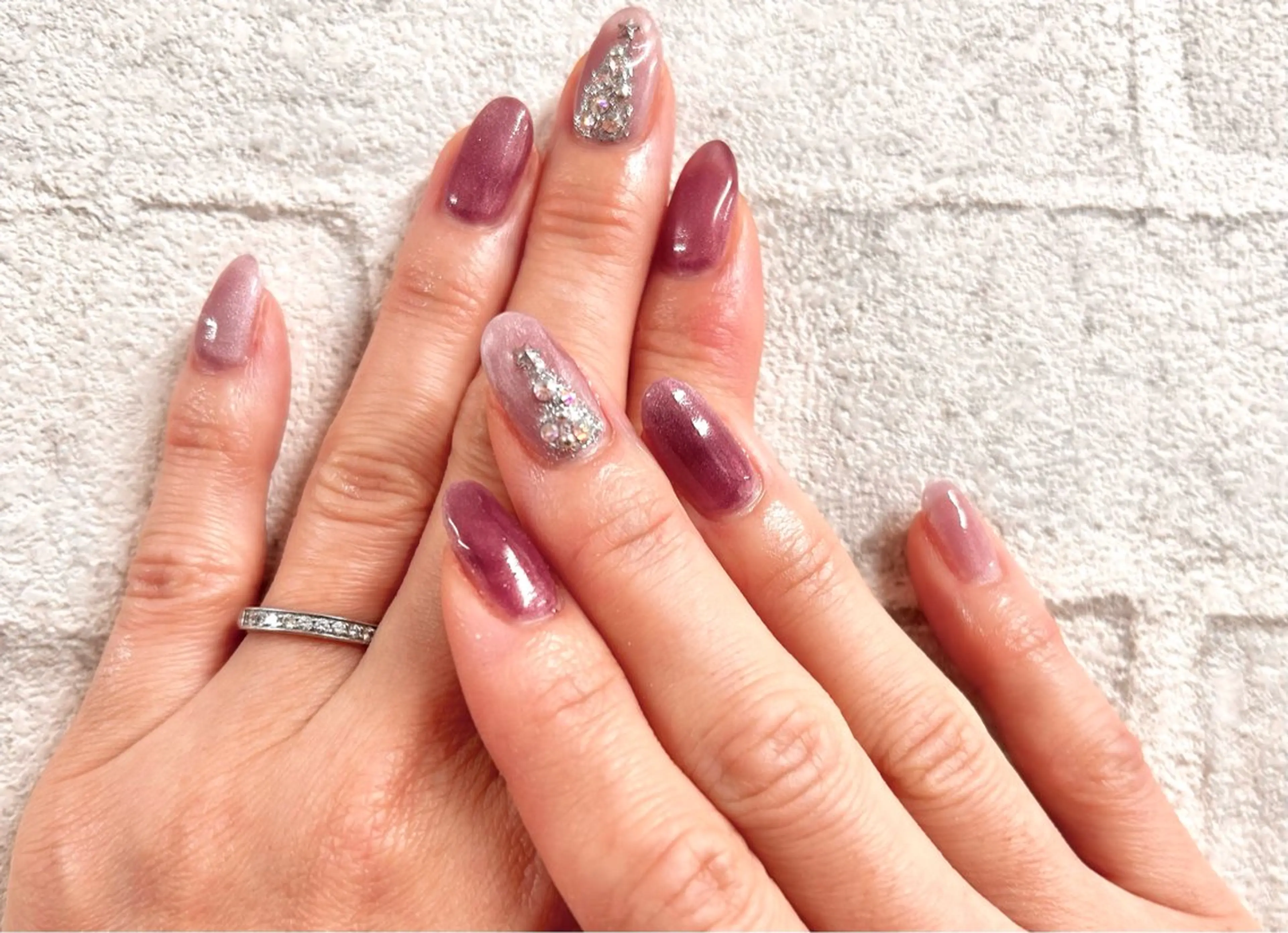 ネイル マグネットネイル 冬ネイル クリスマス 杉山 ネイリストのネイルデザイン