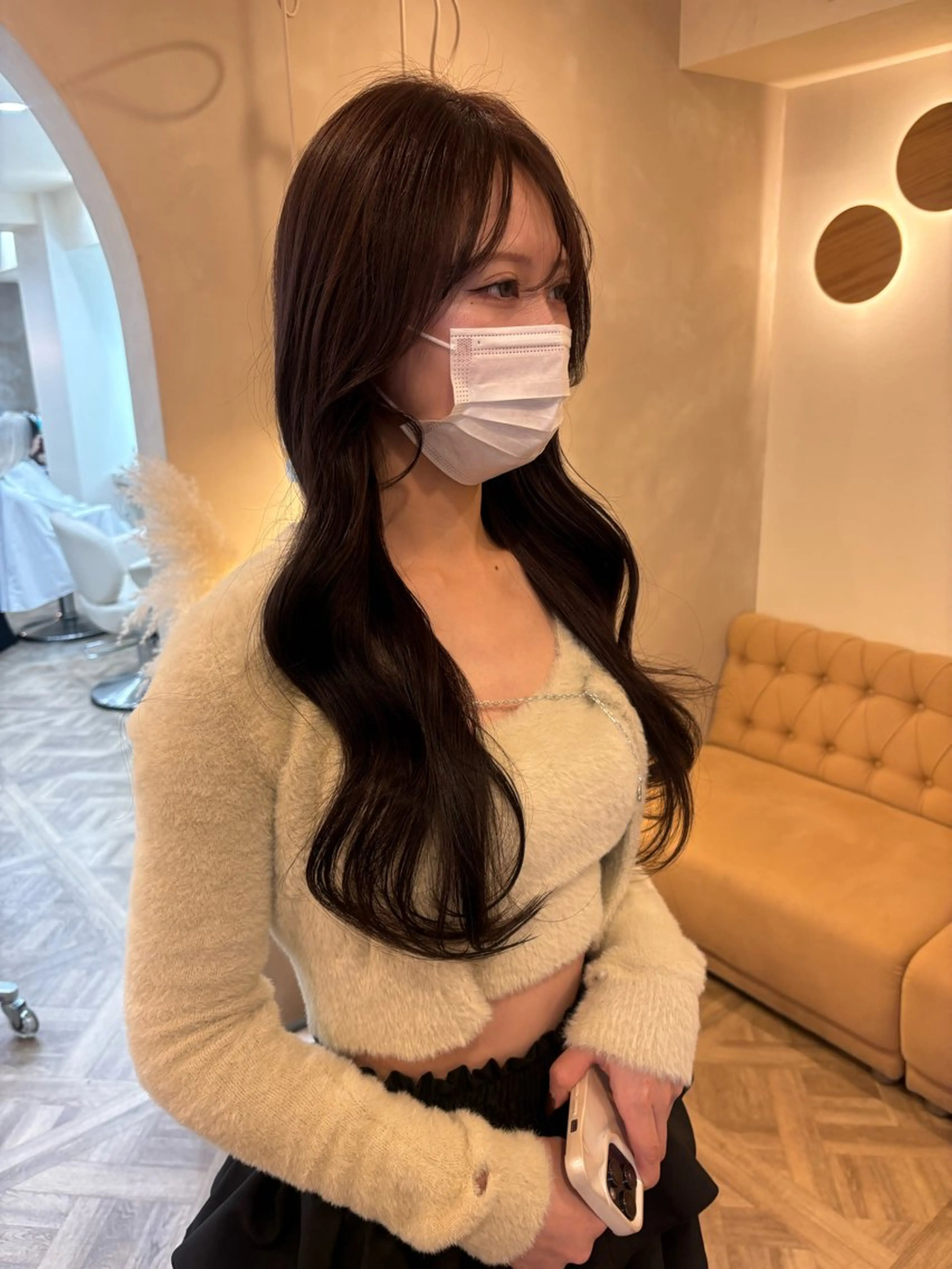 ロング カラー カット ヘアカラー トリートメント ミルクティ/ピンク/ レイヤー/yuriaのヘアスタイル