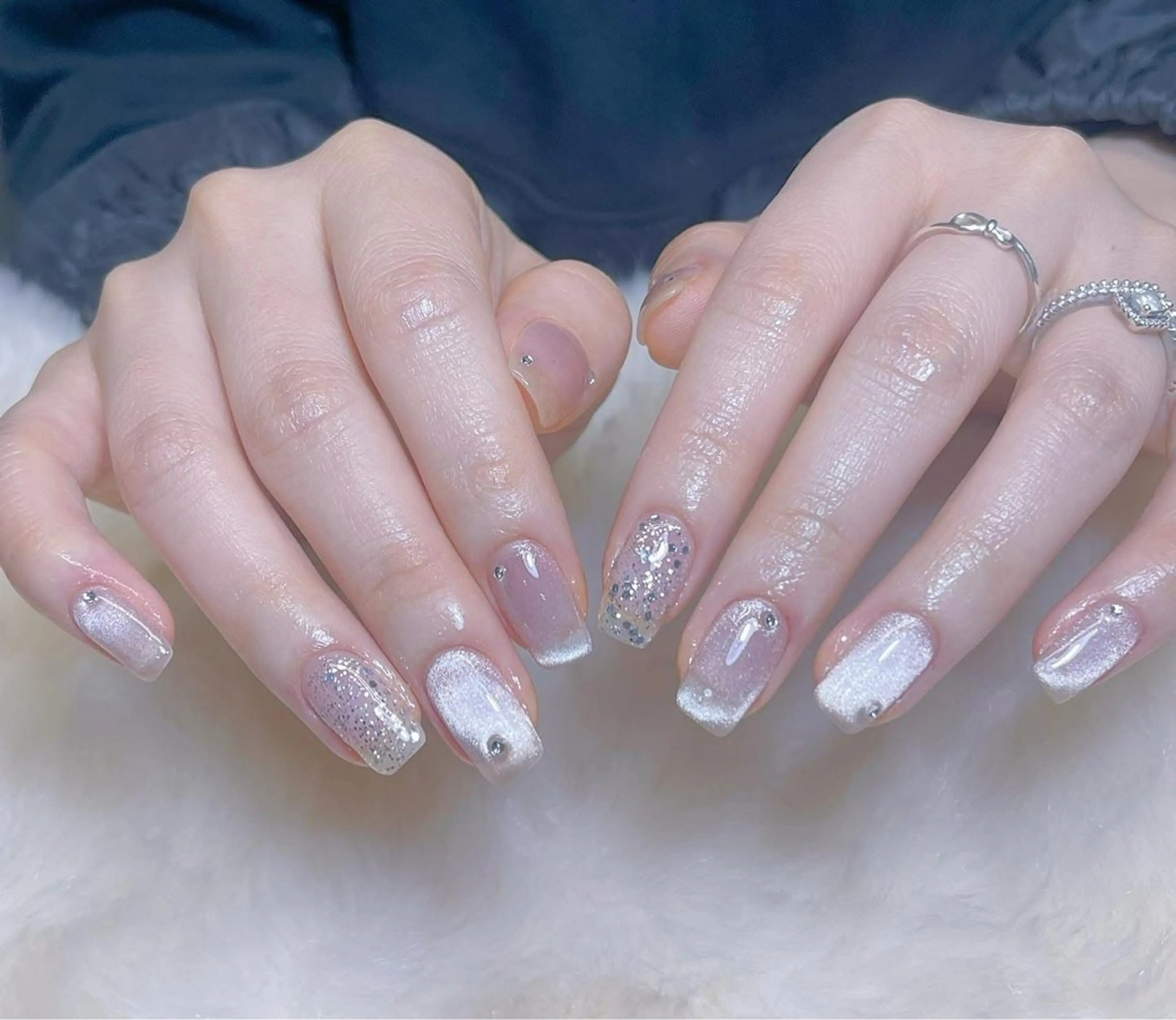 ネイル アートネイル フレンチネイル ジェルネイル グラデーション 韓国ネイル 村中 ハナのネイルデザイン