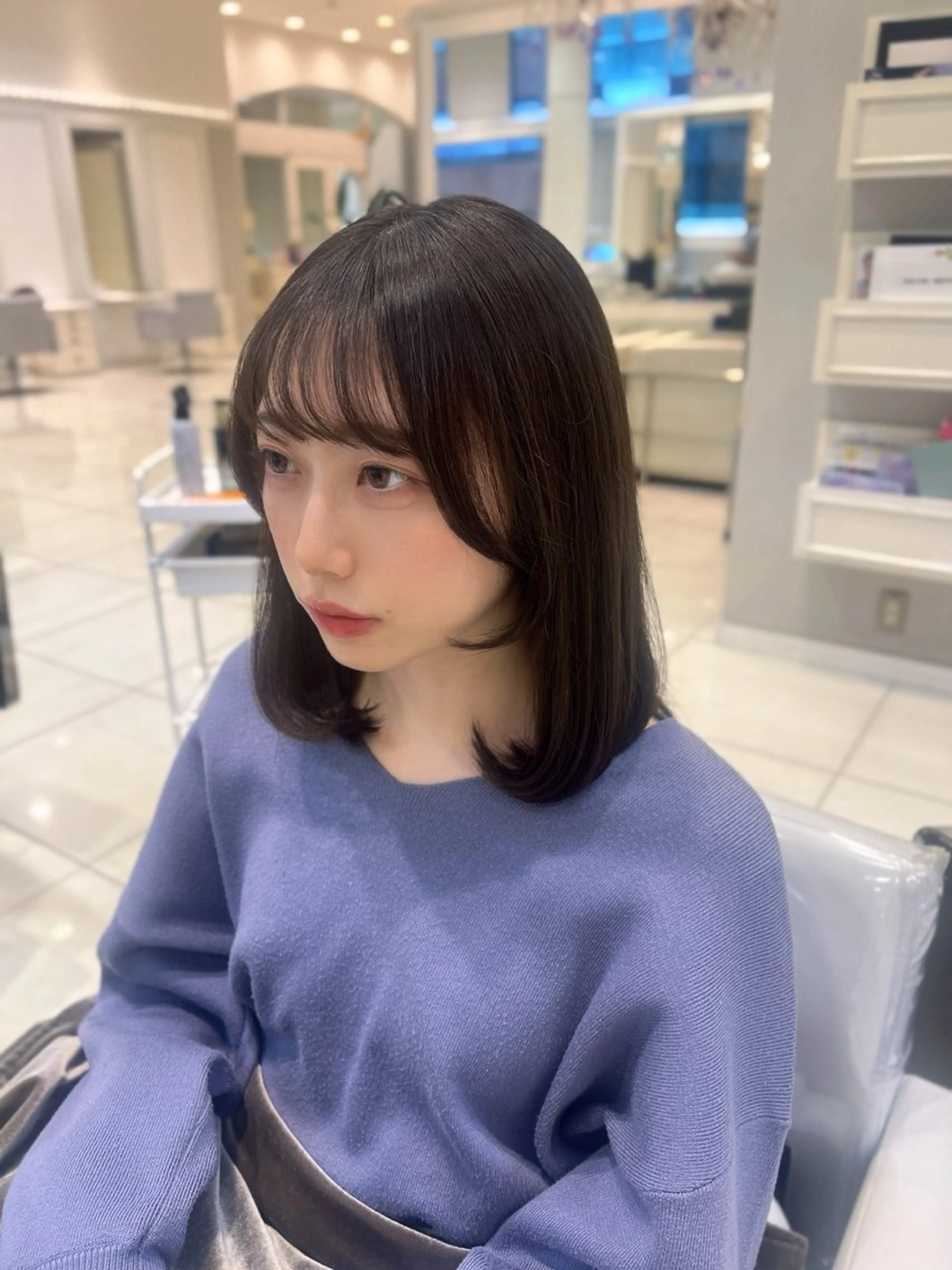 ミディアム カラー 顔周りカット Ash 銀座店所属・銀座/カラー 🎀momo🎀のヘアスタイル