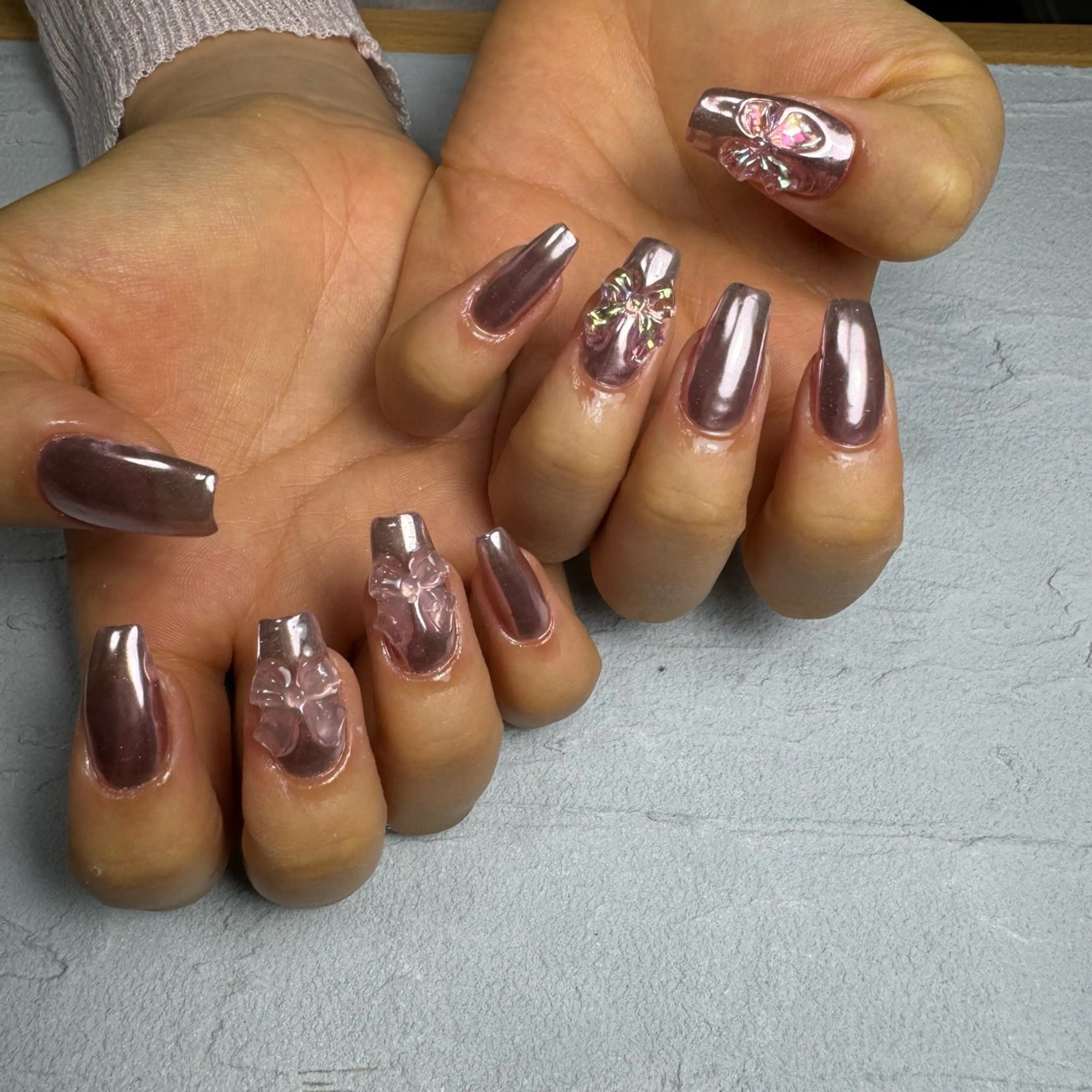 ネイル ミラーネイル ハンドネイル Re:Smil所属・☺︎ NOZOMI☺︎のネイルデザイン