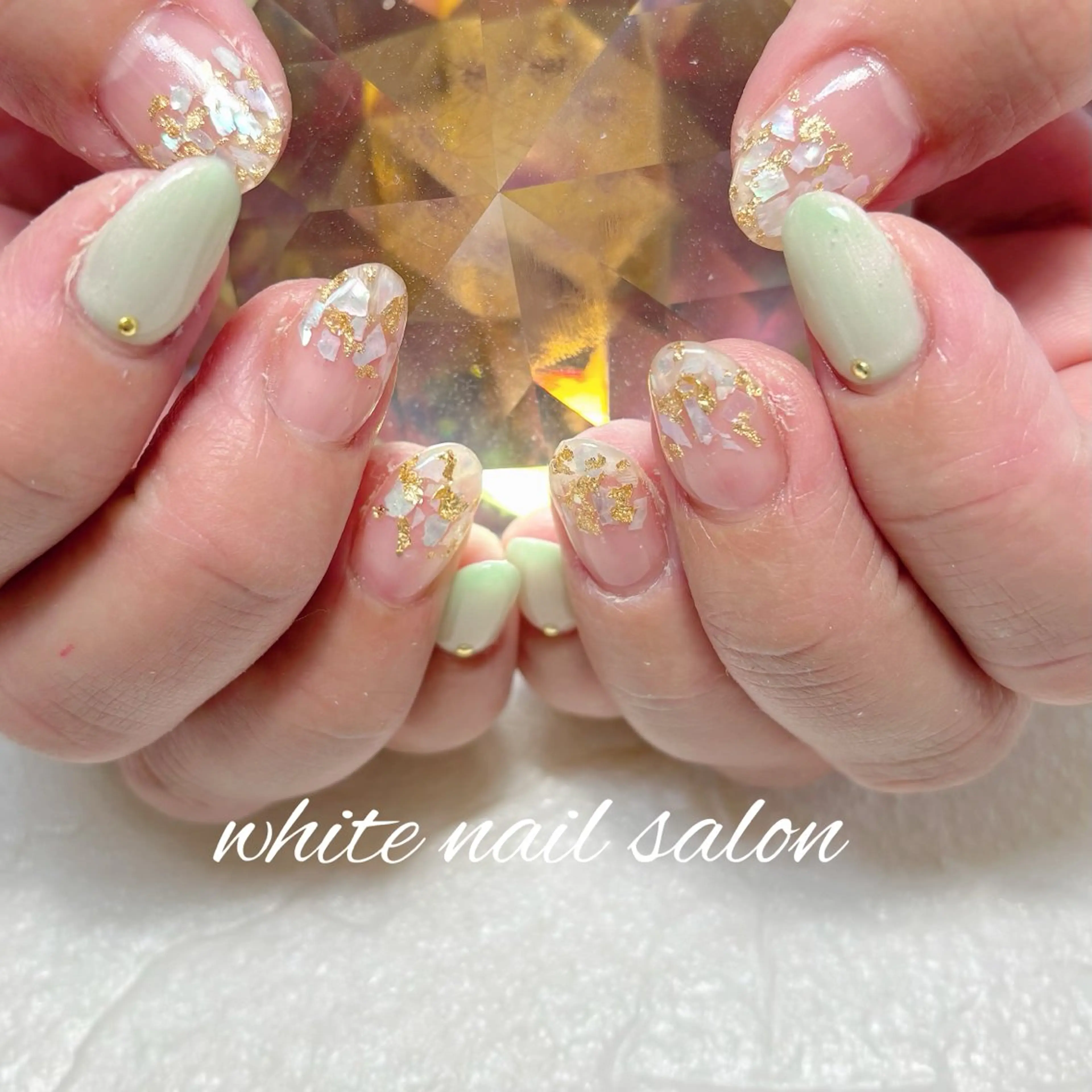 ネイル フットネイル ホワイト ハンドネイル white nail salonのネイルデザイン