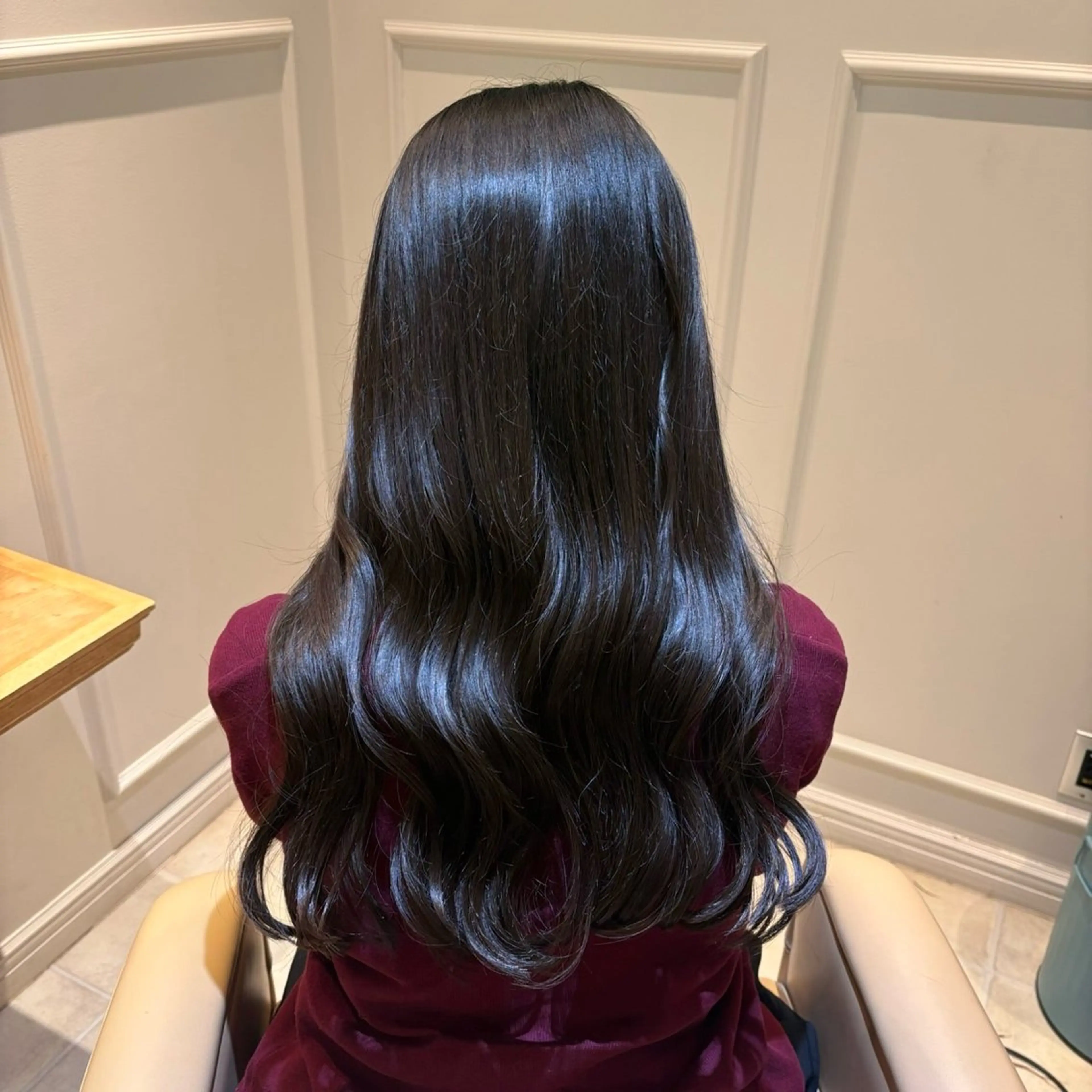 ロング カラー 黒髪 ブルーカラー ブルーブラック 【ブリーチモデル募集 】サキ🫧のヘアスタイル