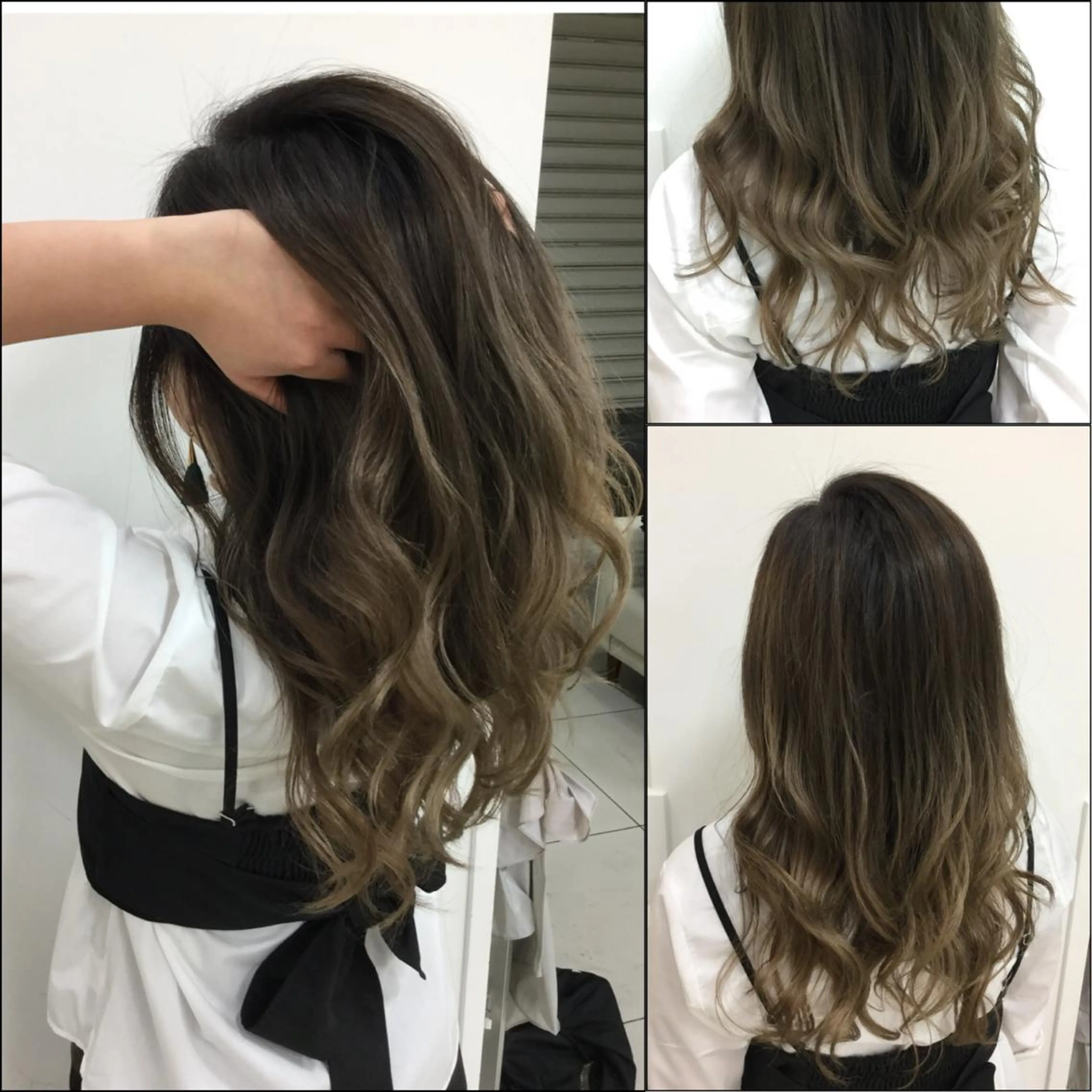 ロング カラー ブリーチ ハイライトカラー ハイライト Ash 山田 勇太のヘアスタイル