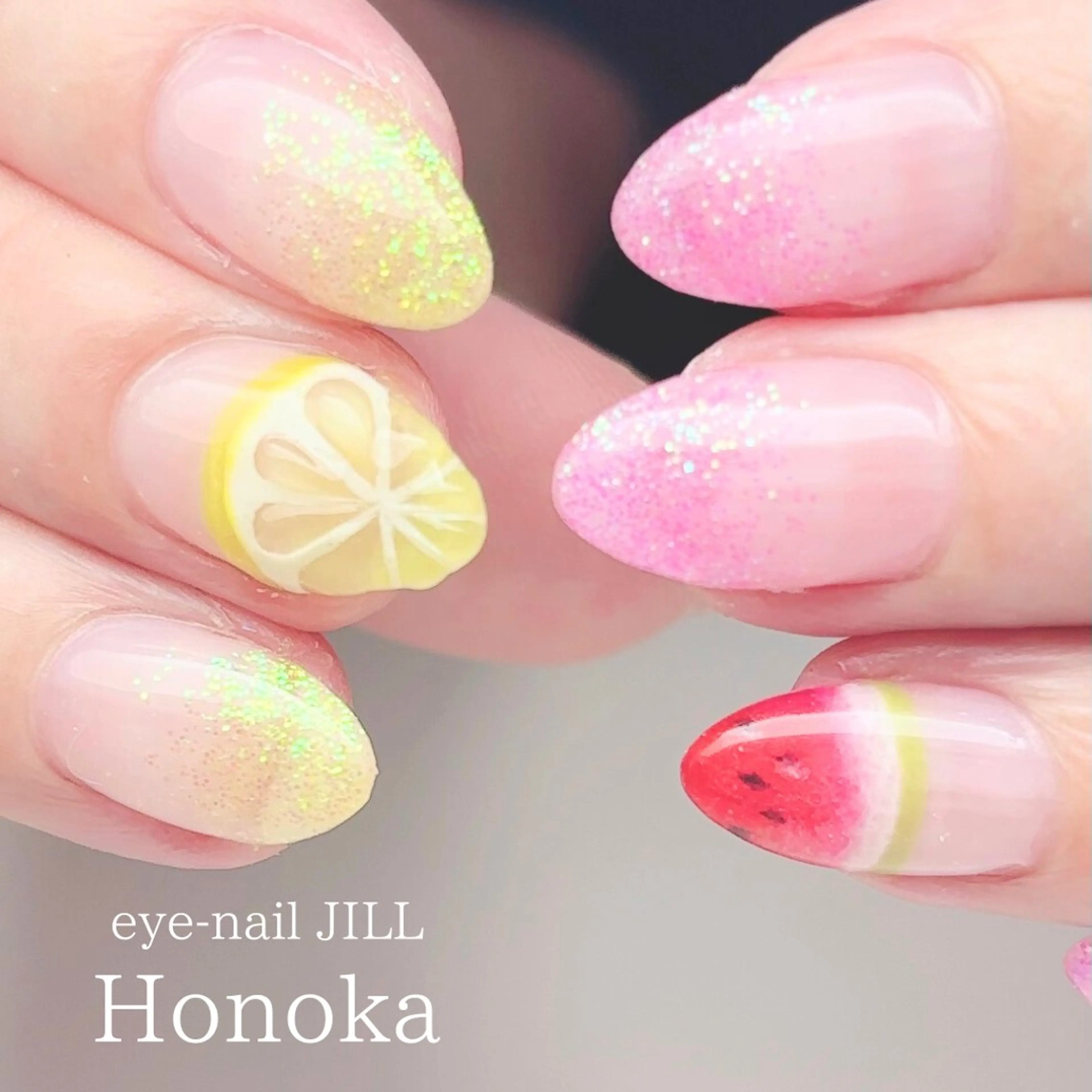 ネイル グラデーション ラメ(グリッター) ラメグラデーション ハンドネイル JILL Honokaのネイルデザイン