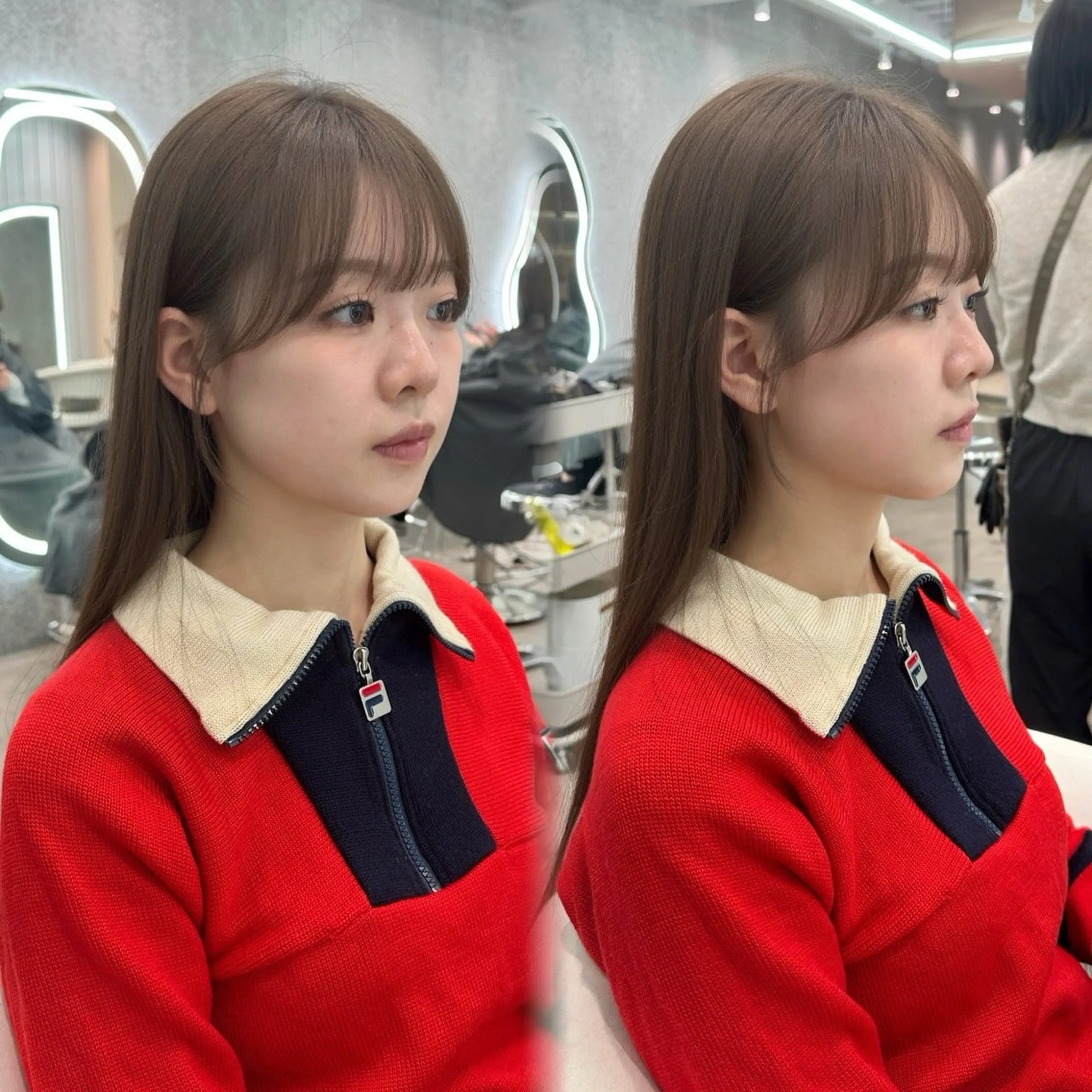 ミディアム カット ヘアカラー トリートメント ブリーチなしW🎀 髪質改善／はのんのヘアスタイル