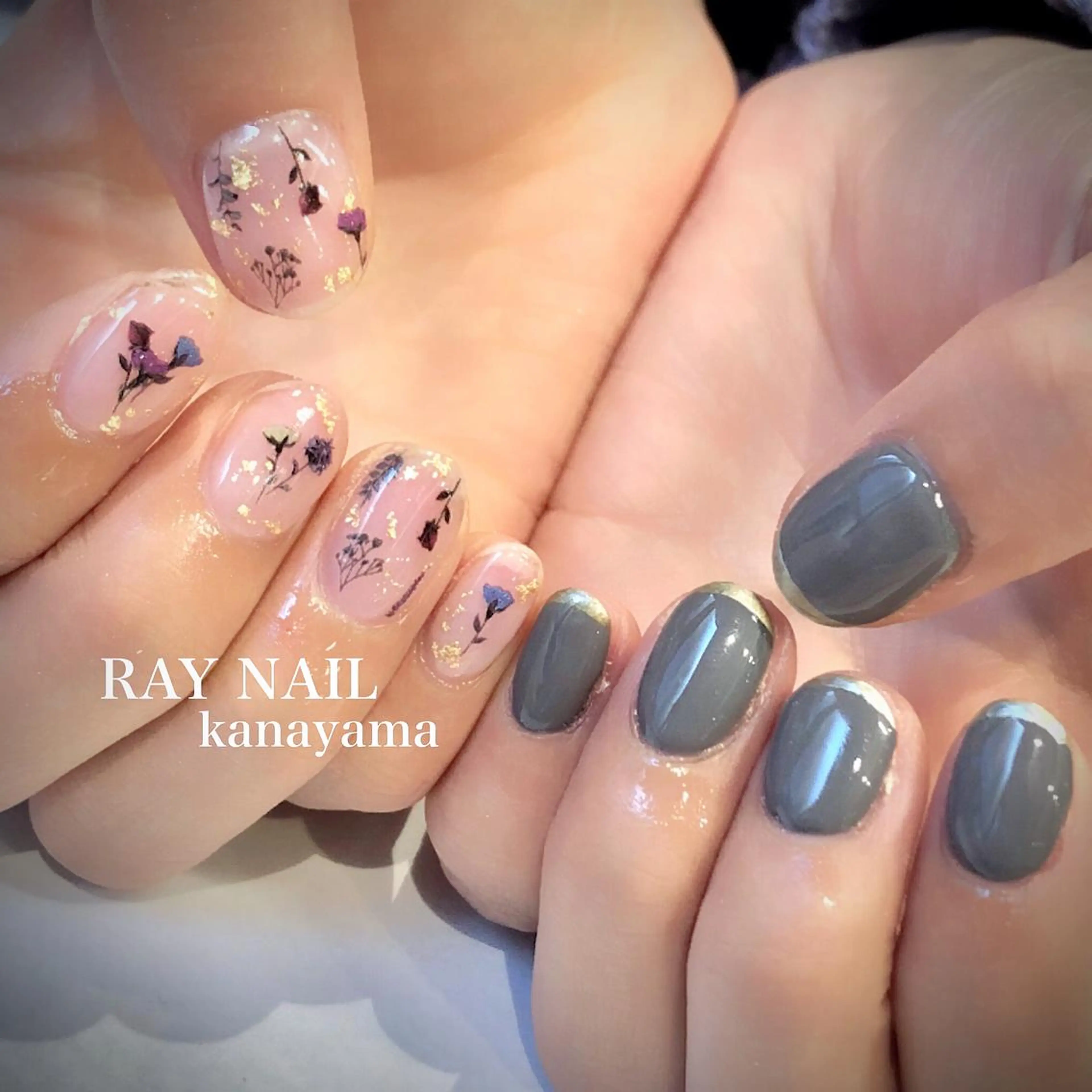 ネイル フラワーネイル ワンカラーネイル Arowa 伊田のネイルデザイン