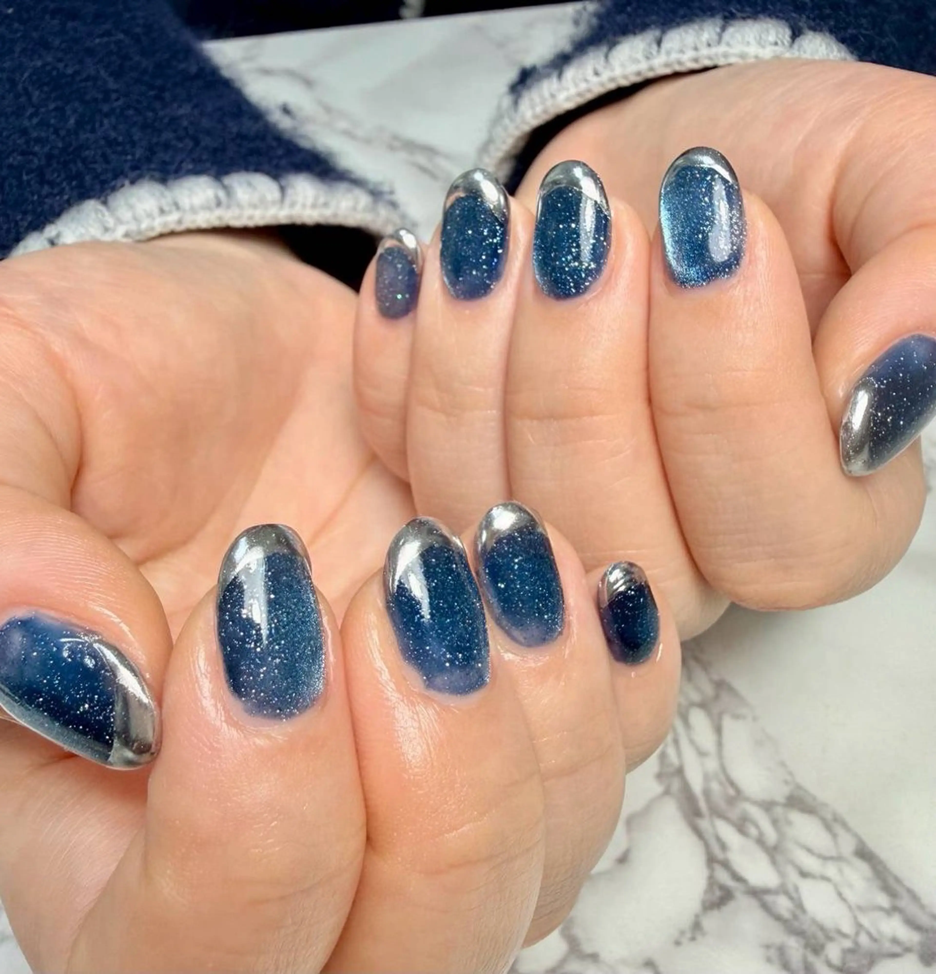 ネイル アートネイル チークネイル フラッシュネイル フラッシュマグ フレンチネイル M.N_ nailのネイルデザイン