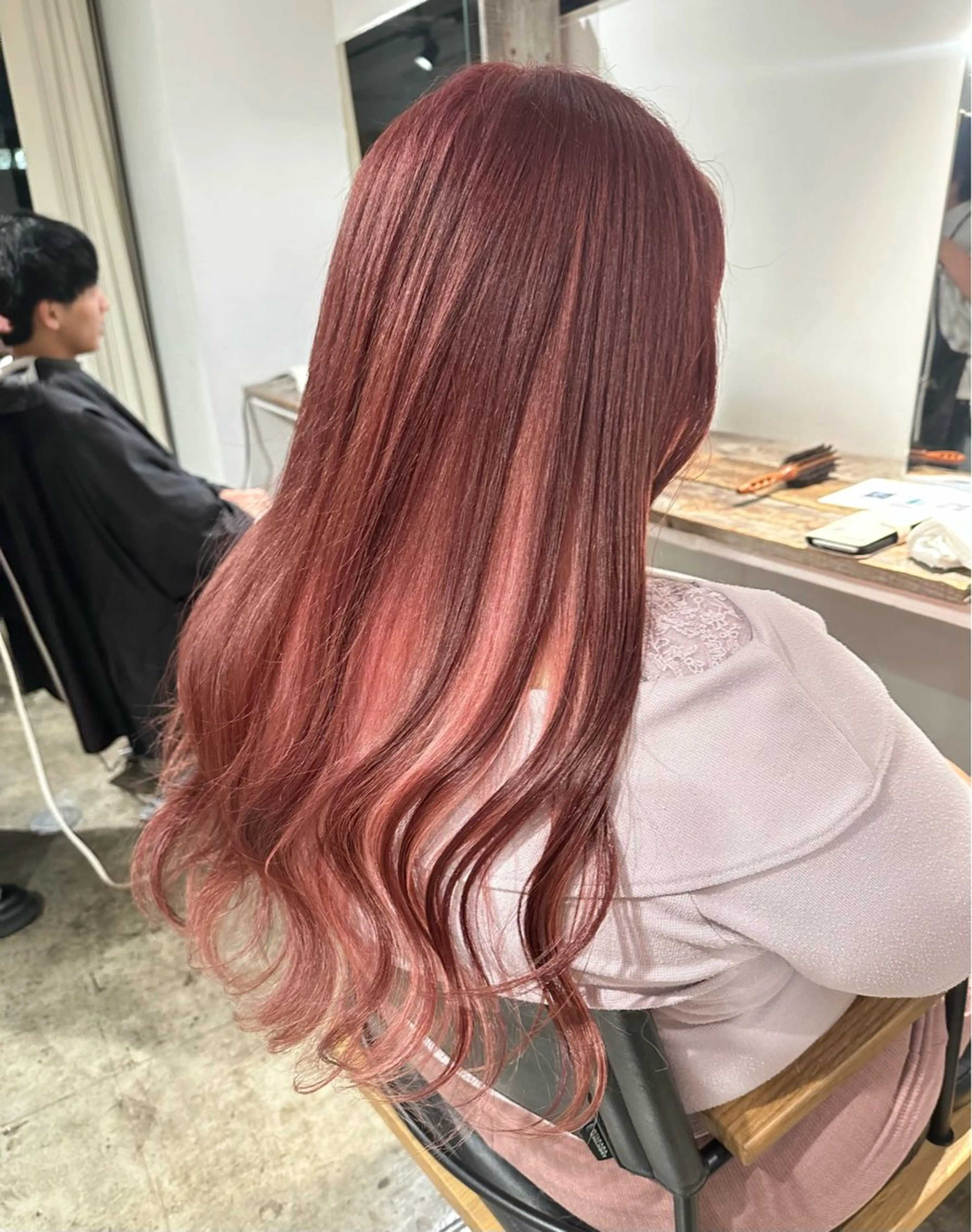 ロング カラー ヘアカラー トリートメント ヘアセット ✨艶ブリーチカラー ✨四ノ宮裕己のヘアスタイル