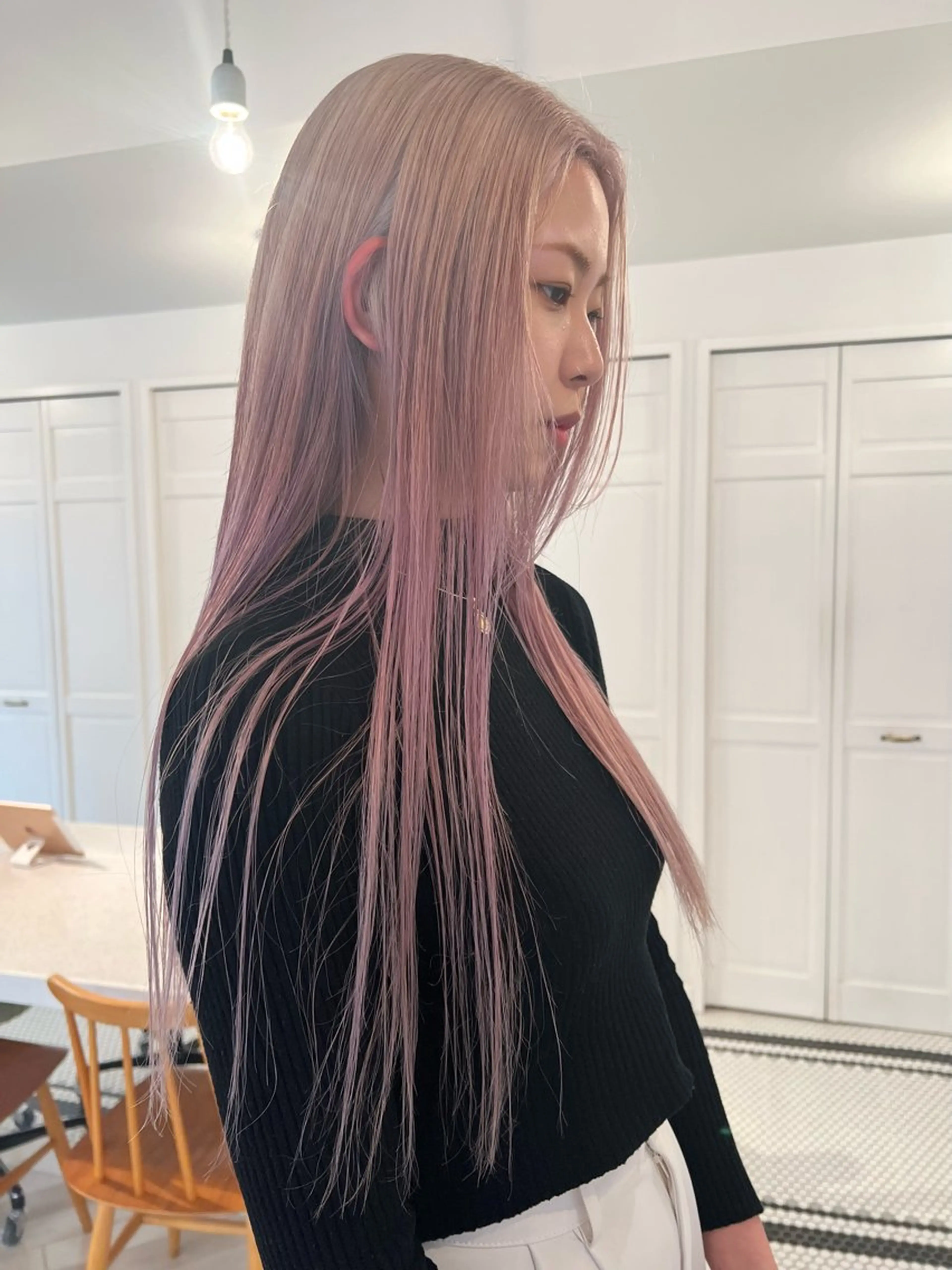 カラー ヘアカラー ブリーチカラー🎀 韓国風/寺門美優のヘアスタイル