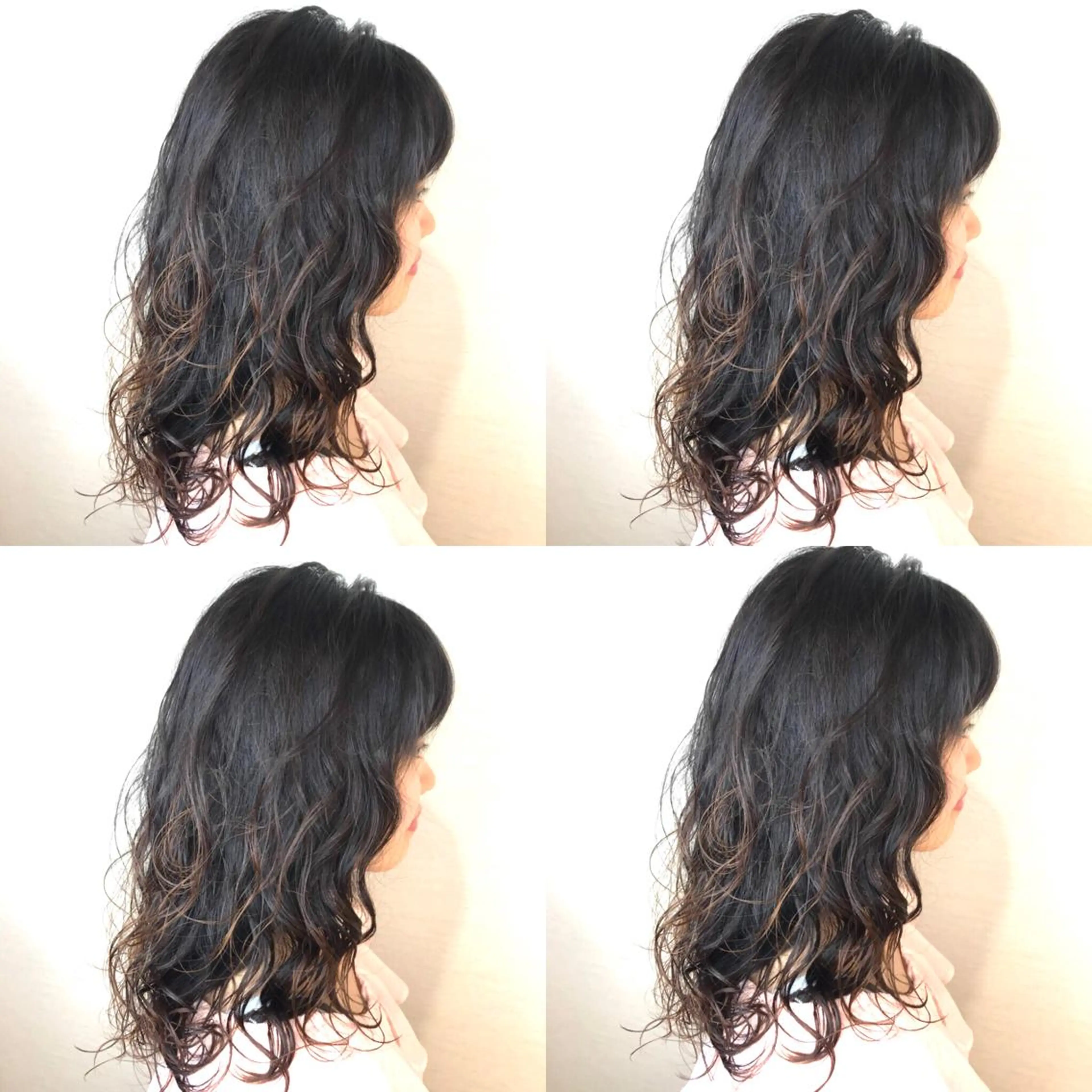 セミロング パーマ セミロングパーマ 韓国レイヤーカット/ ダブルカラーのヘアスタイル