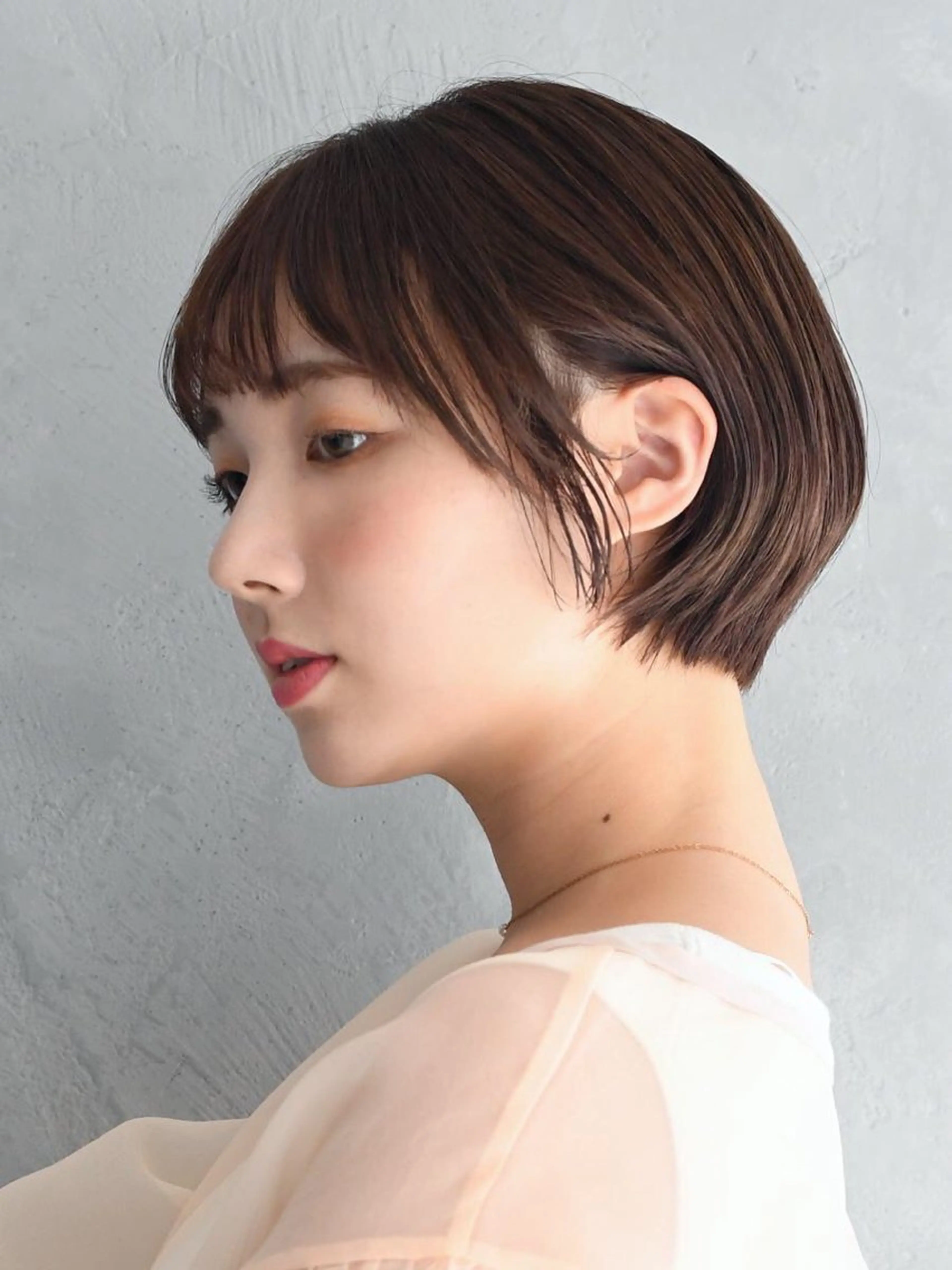 ショート カラー 丸みショート ボブ ショートヘア 小顔カット 縮毛矯正 💎ハイライトカラー /髪質改善カラー💎のヘアスタイル