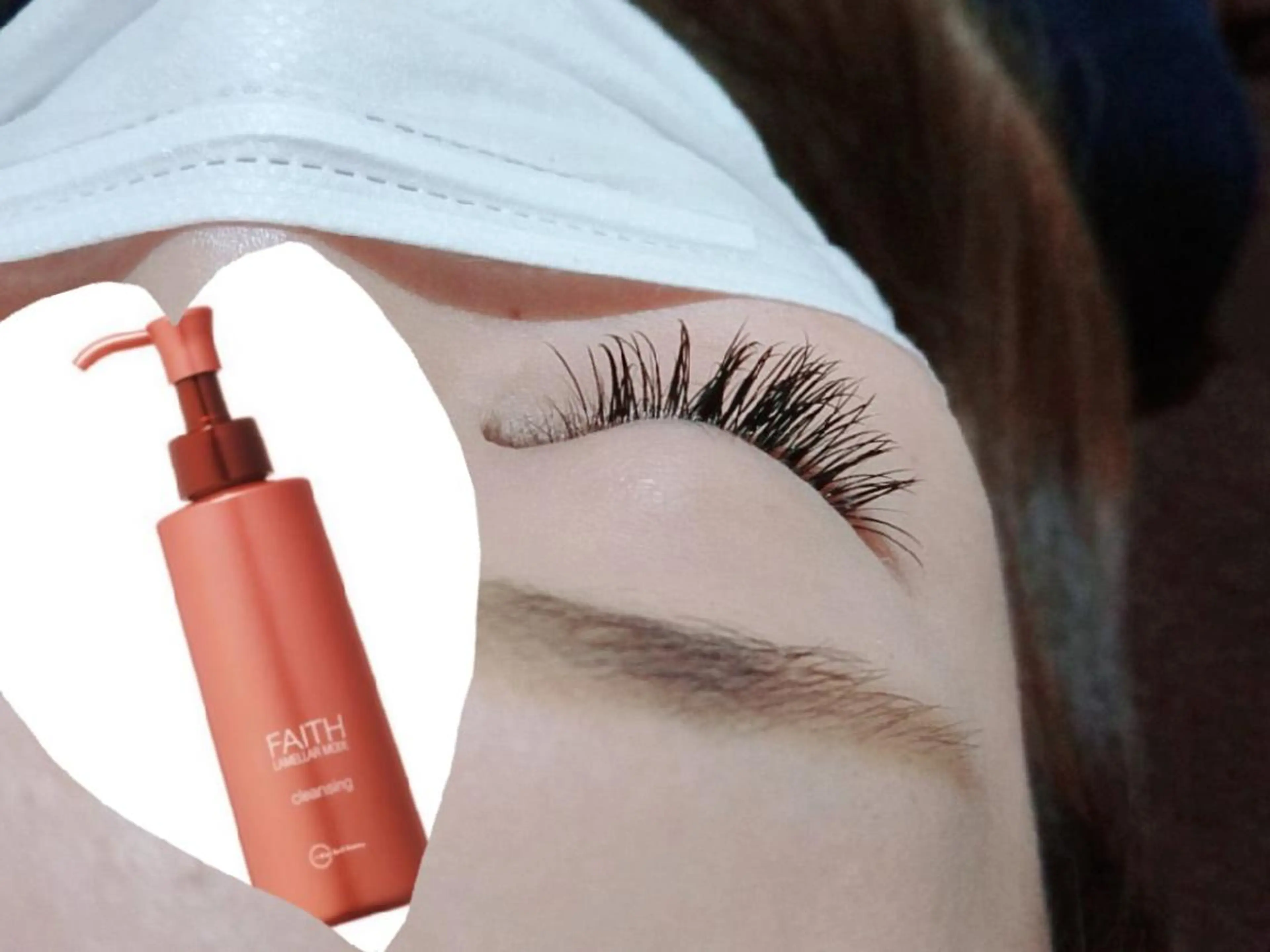 コラーゲン入りクレンジング×まつえくシングルつけ放題×オフ無料の写真