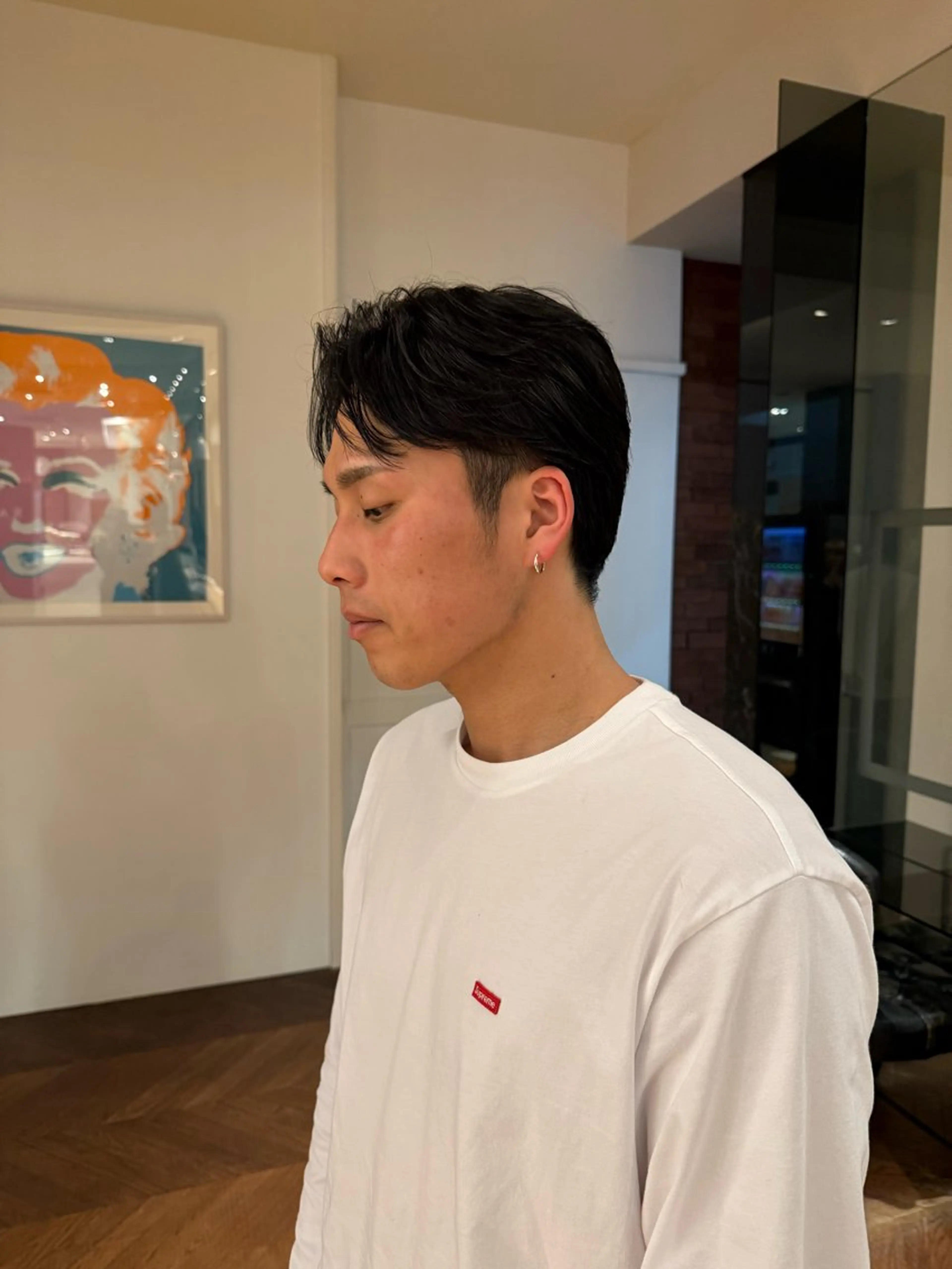 ショート メンズ アップバング カット SARA山口caz カット/パーマのヘアスタイル