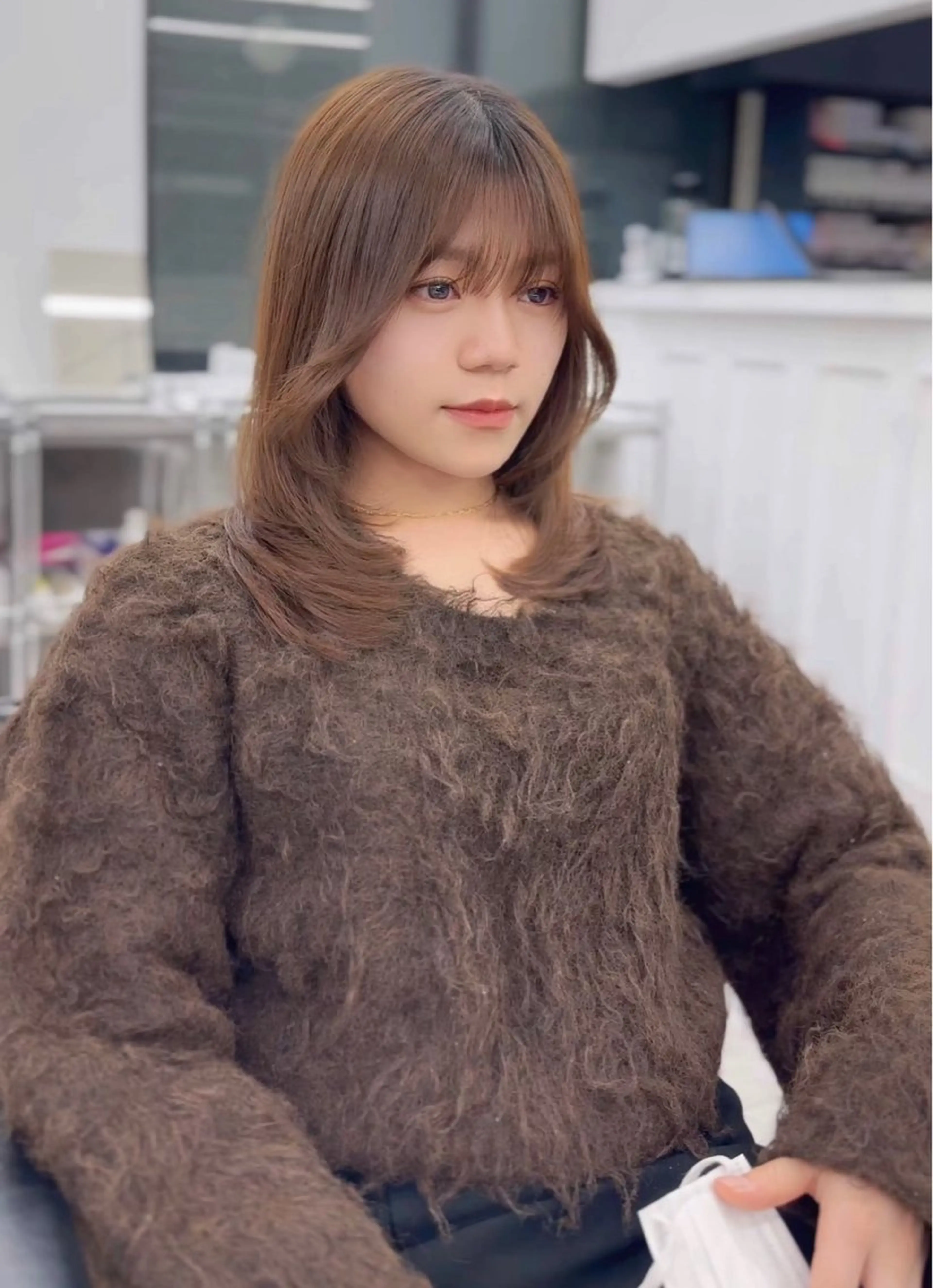 ミディアム カラー ヘアアレンジ 前髪顔まわりカット 🌈中村海聖のヘアスタイル