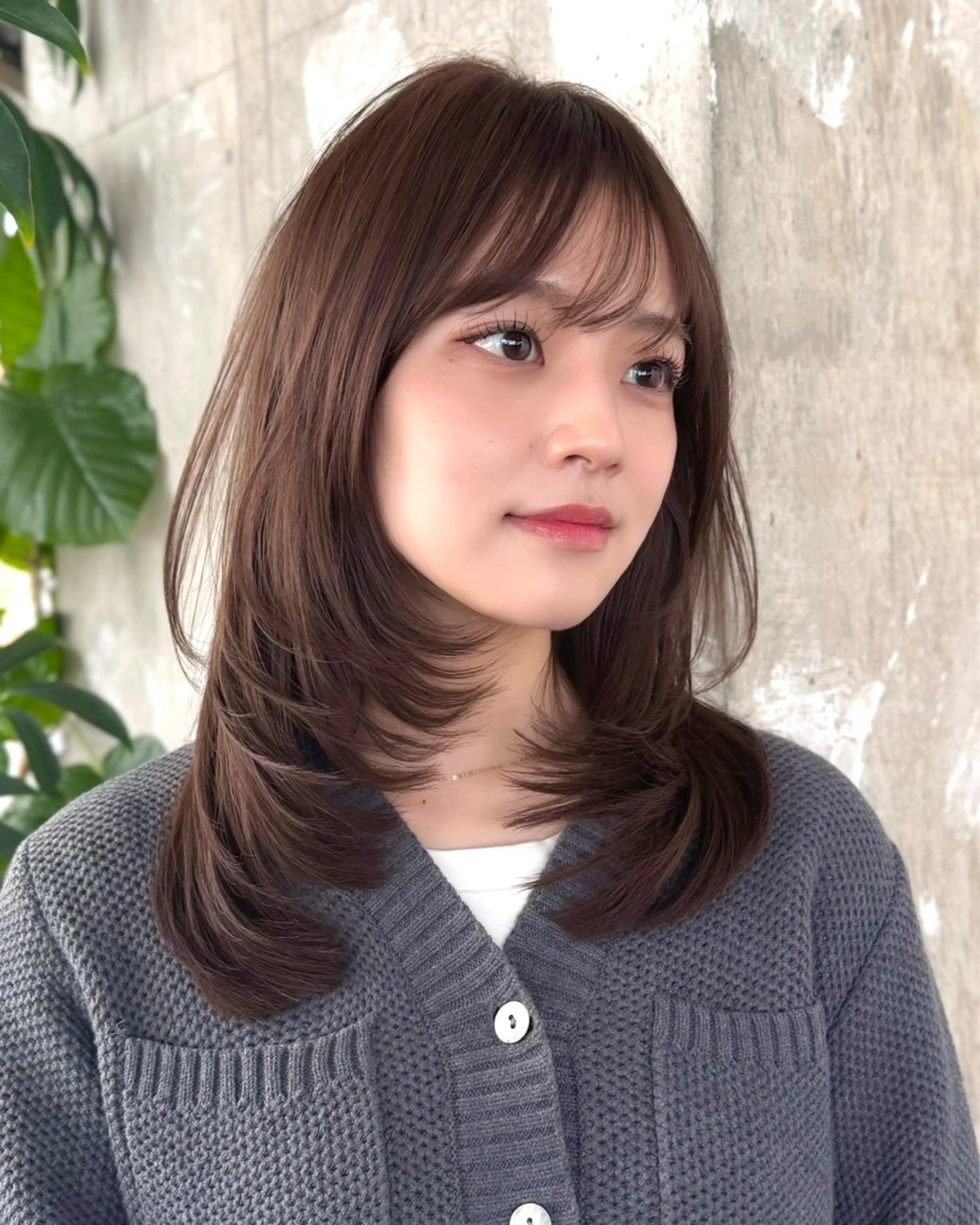 セミロング レイヤー特化/小顔顔 周り/セノ/表参道のヘアスタイル