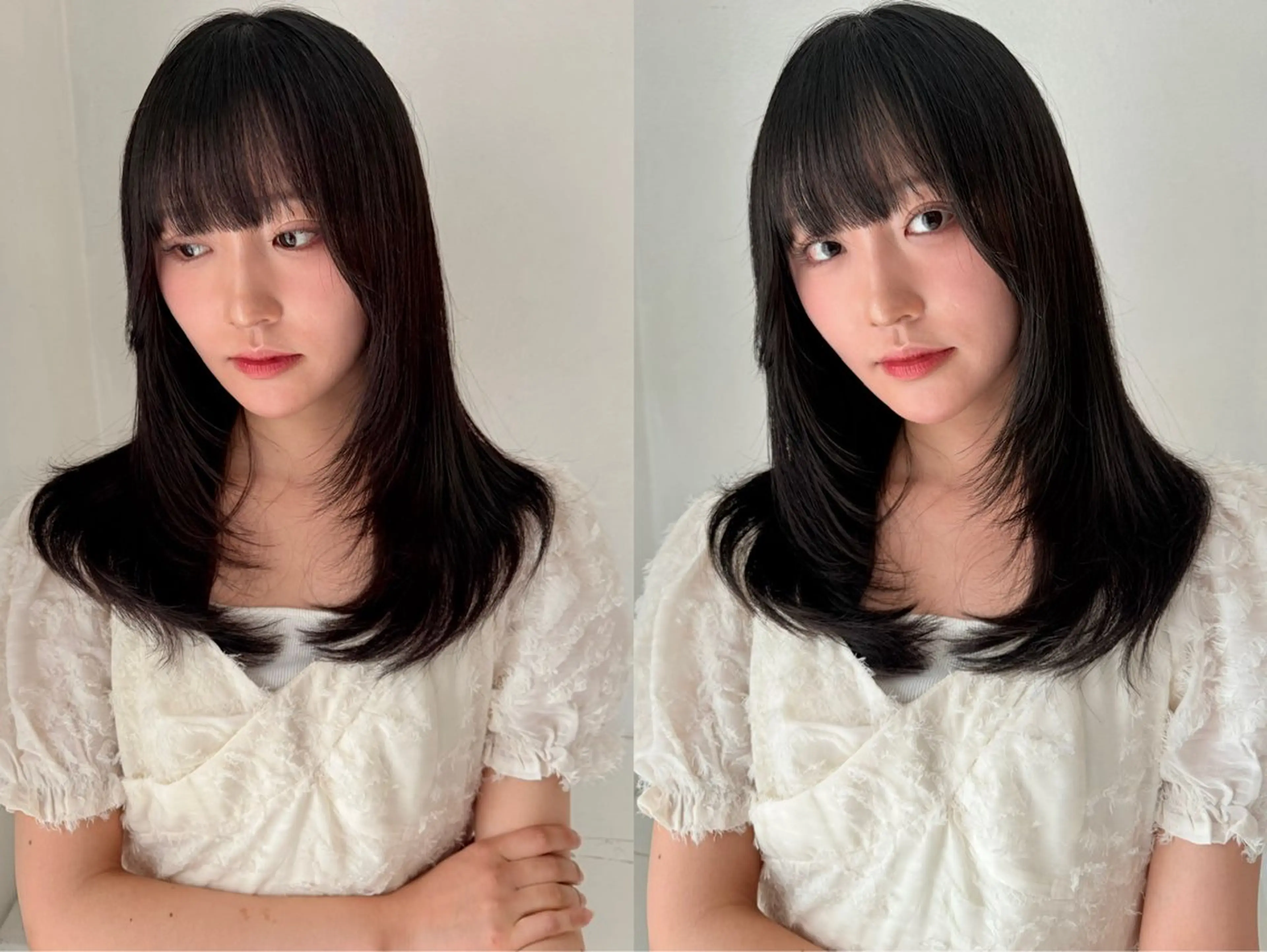 ミディアム カット ヘアカラー トリートメント ‎🤍くびれレイヤー /韓国風🖤菊池瑛士のヘアスタイル