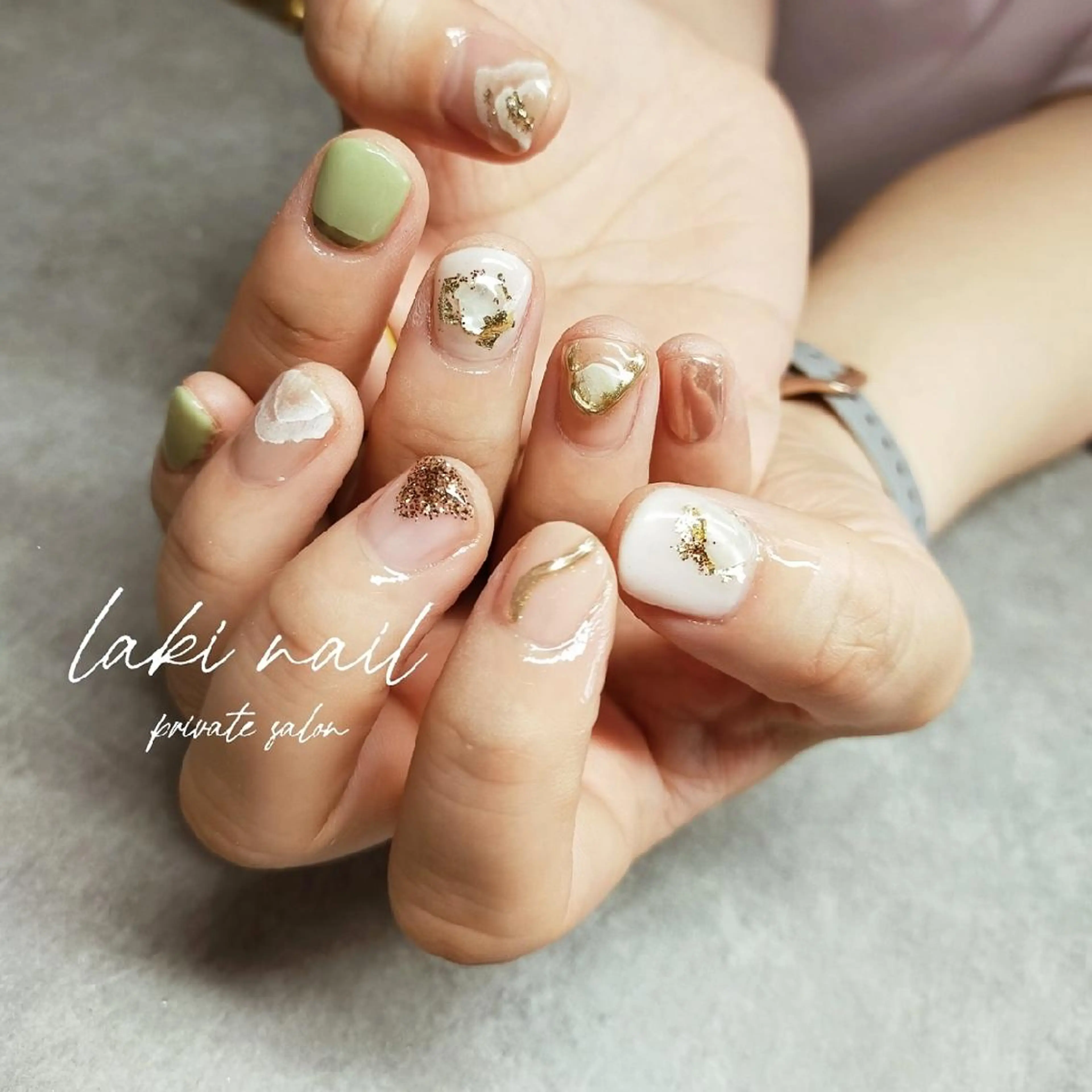 ネイル ニュアンスネイル ピスタチオネイル ハンドネイル by lakiのネイルデザイン