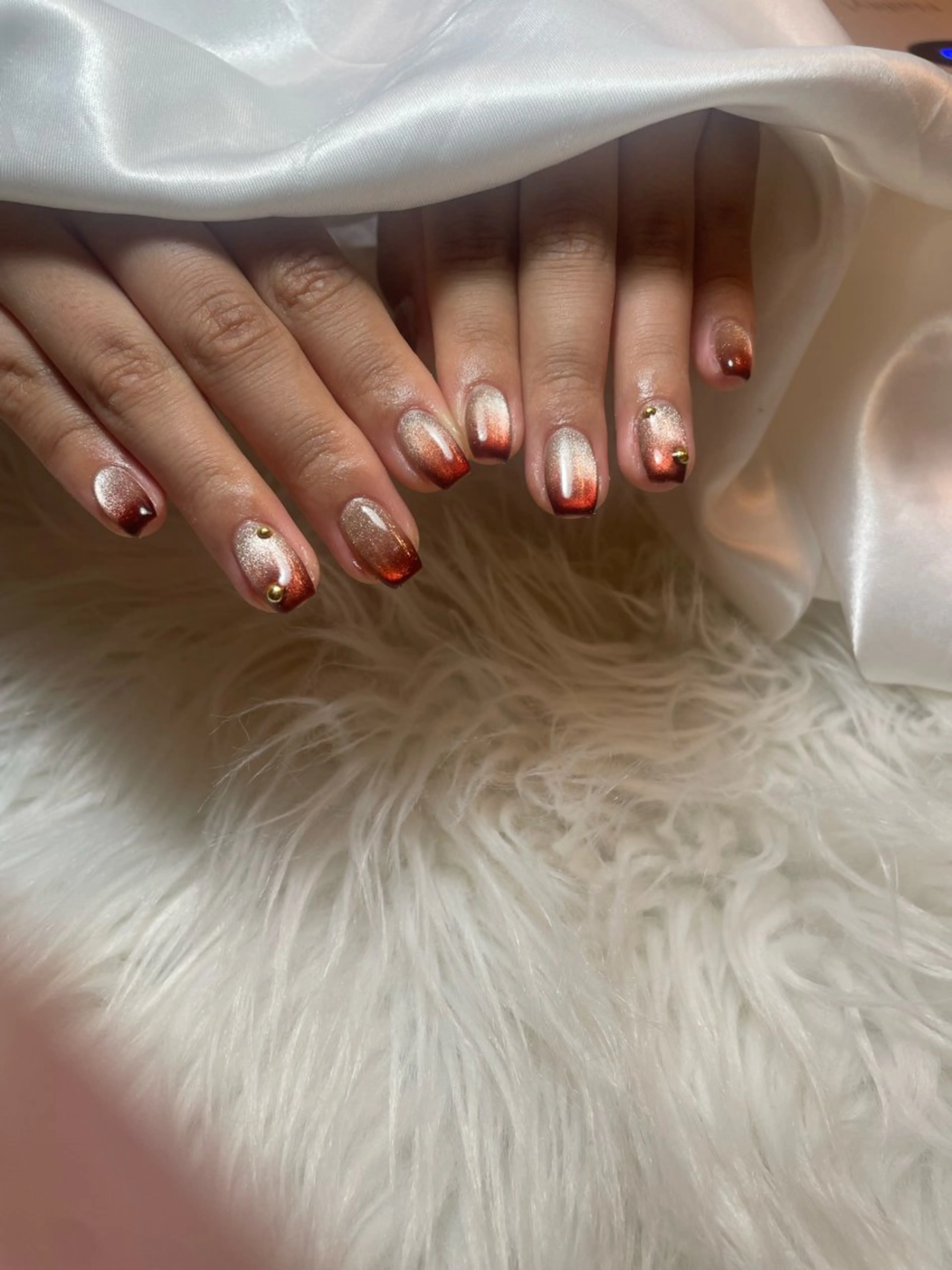 ネイル ブルー フレンチネイル キラキラネイル 韓国ネイル マグネットネイル ハンドネイル timtam --sakiのネイルデザイン