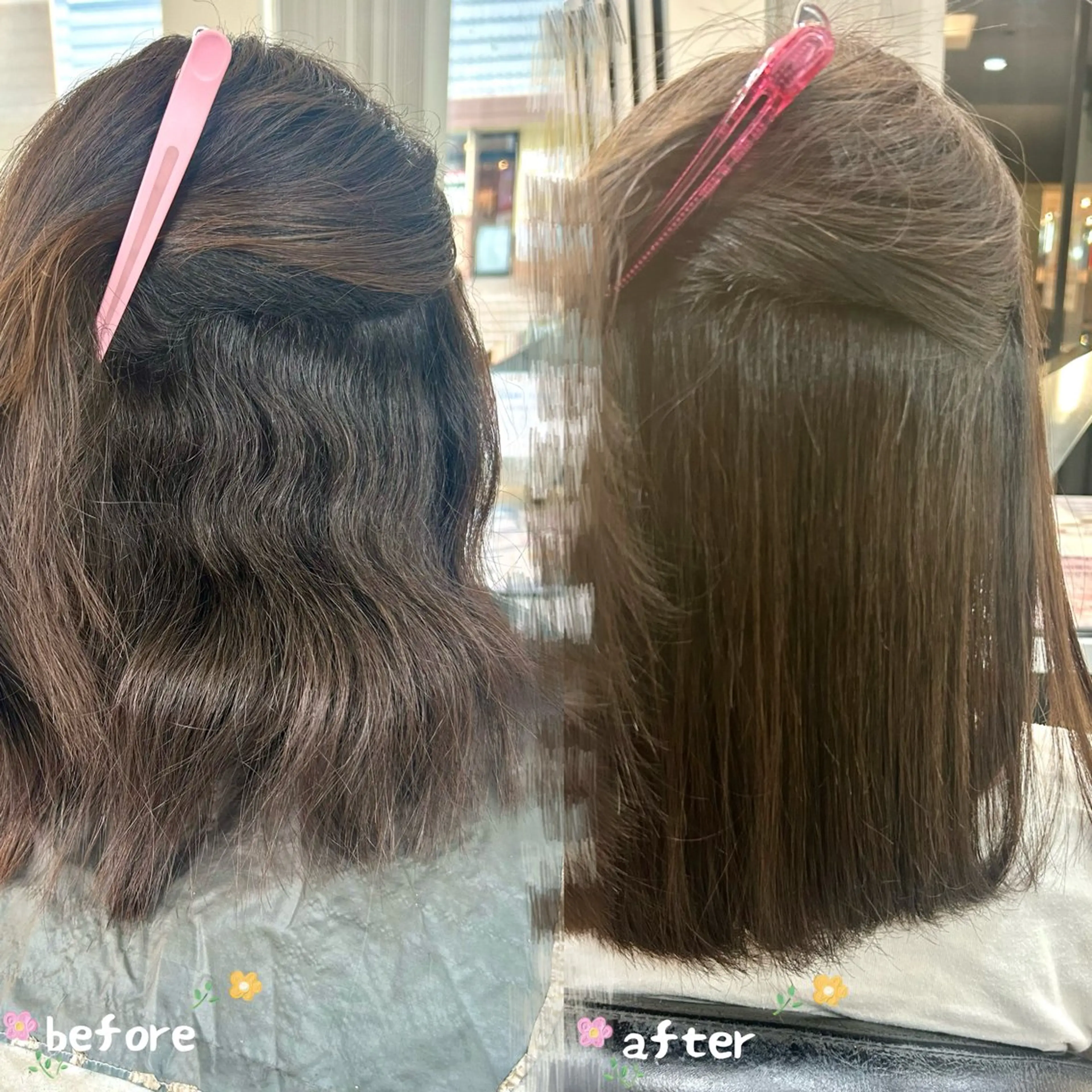 ミディアム カラー 縮毛矯正・癒し ヘッドスパ🧸ここなのヘアスタイル