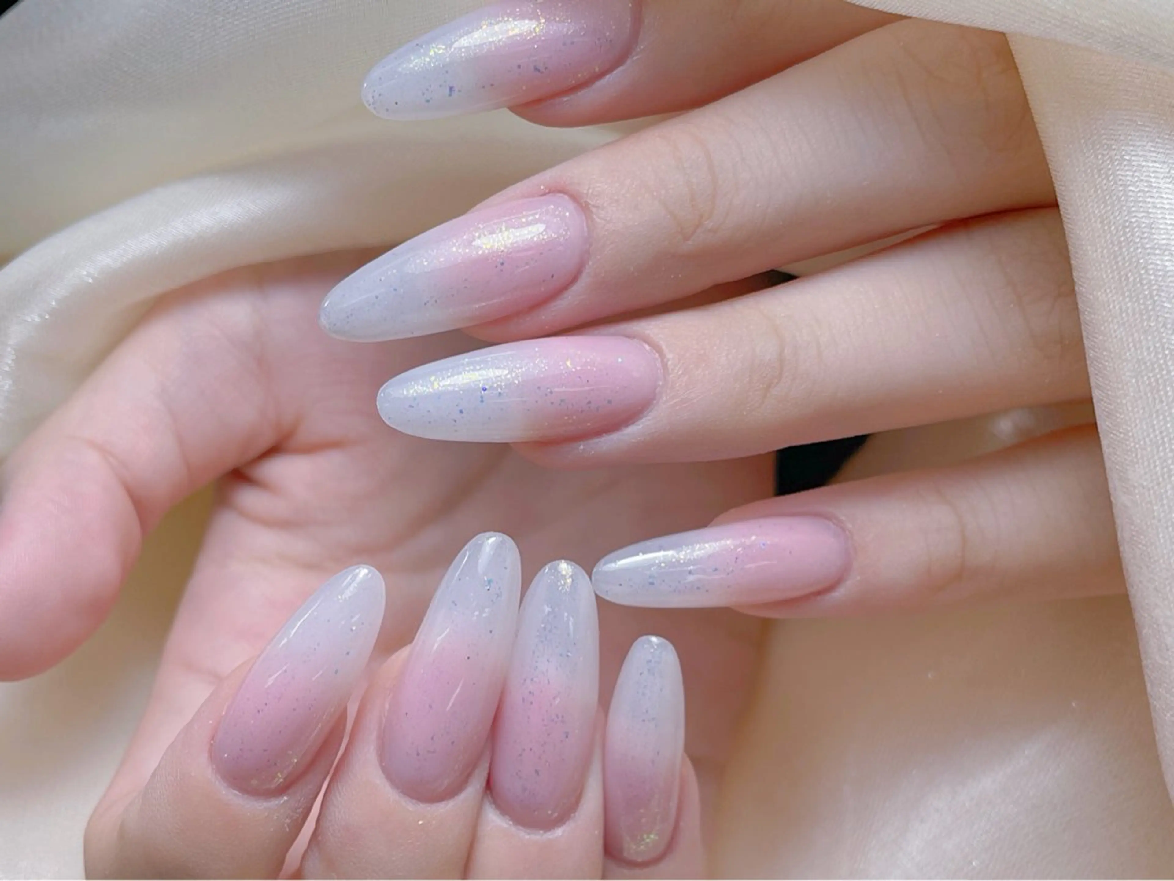 ネイル クリアネイル ロングネイル マグネットネイル 大理石ネイル(マーブル) 春ネイル princess 木戸　唯のネイルデザイン