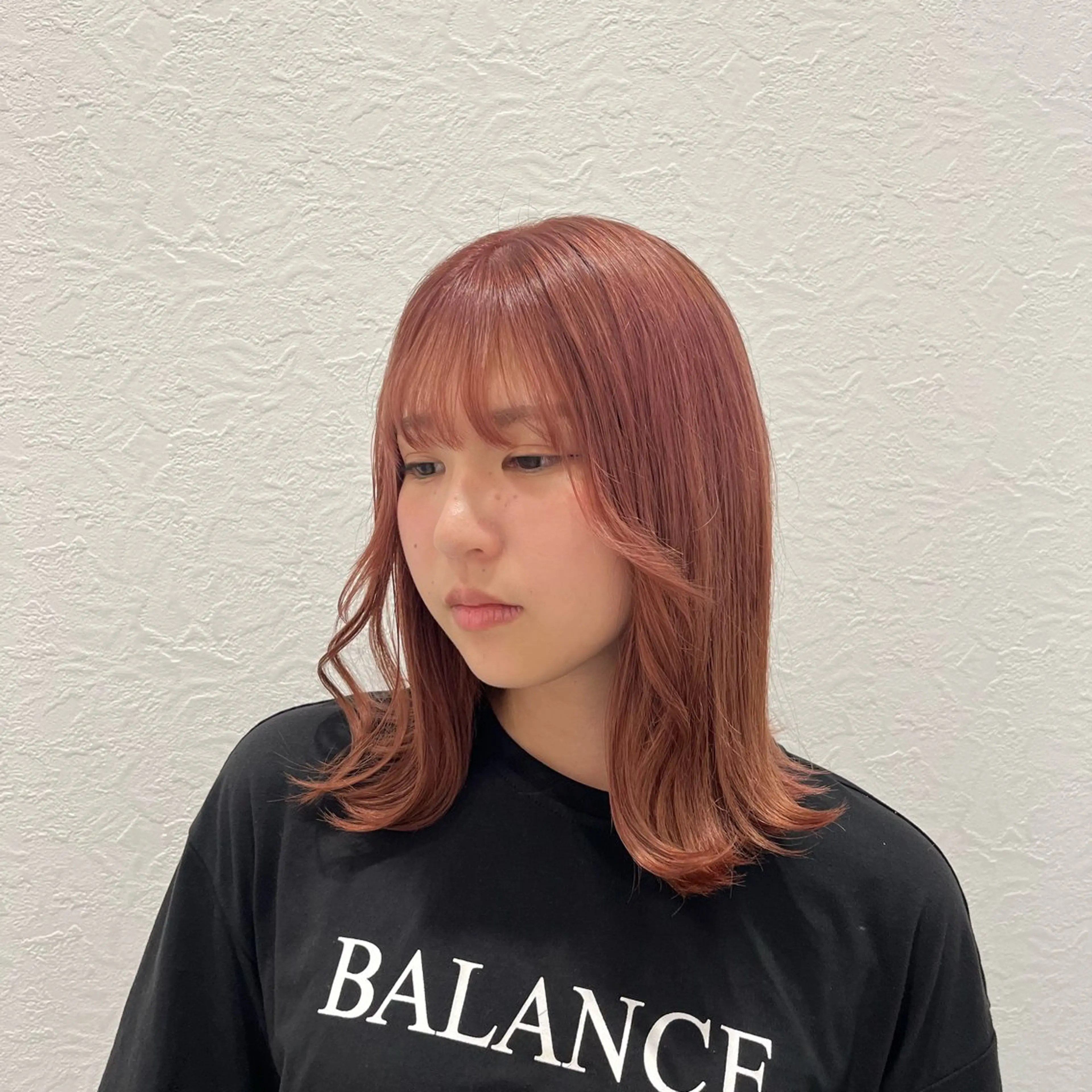 ミディアム カラー ベージュカラー ピンクカラー ピンクベージュ Emma ecole所属・Emma ecole /栄/RIOのヘアスタイル