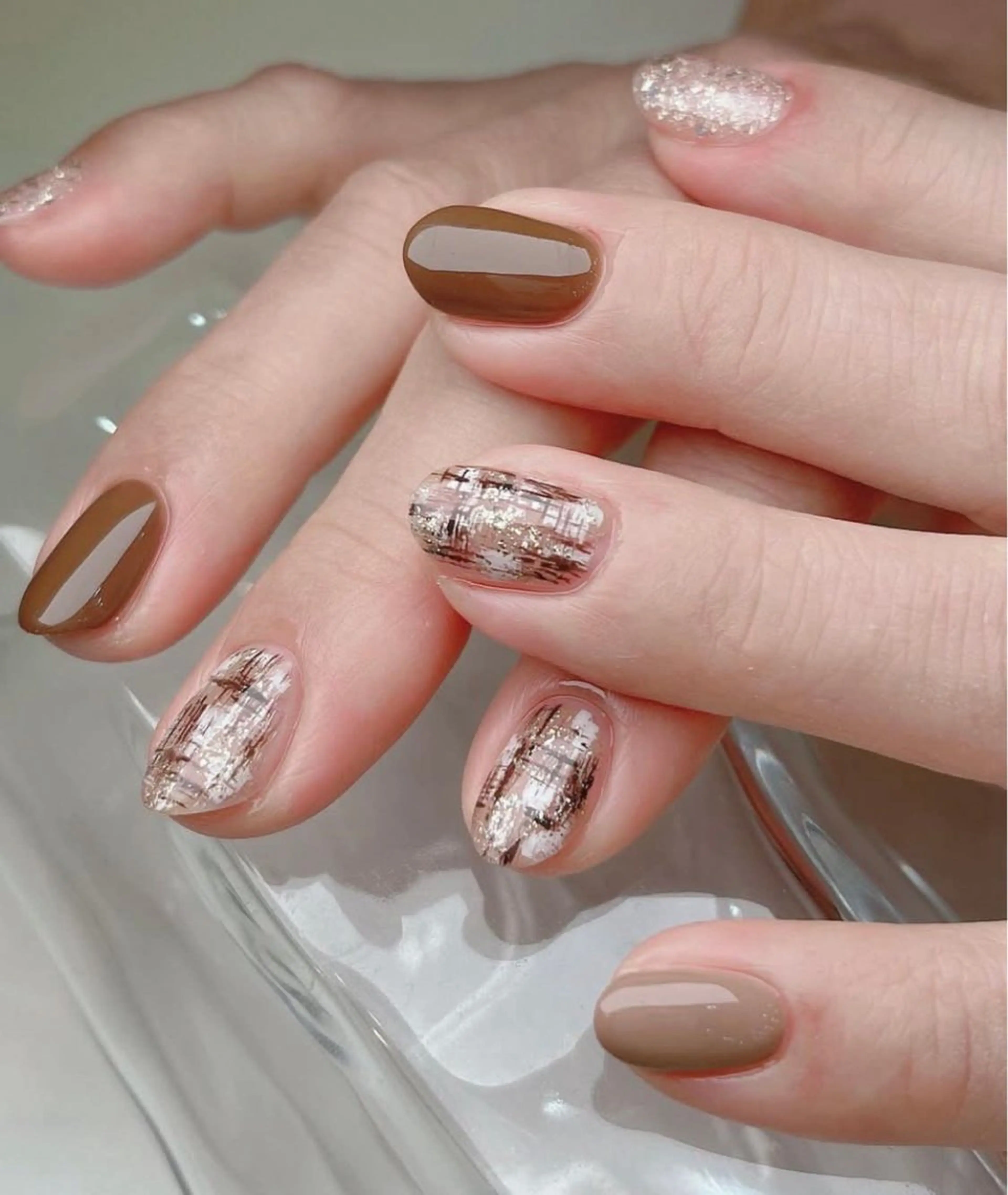 ネイル オーロラネイル ブルー チークネイル フットネイル フレンチネイル NAILS168 大家店のネイルデザイン