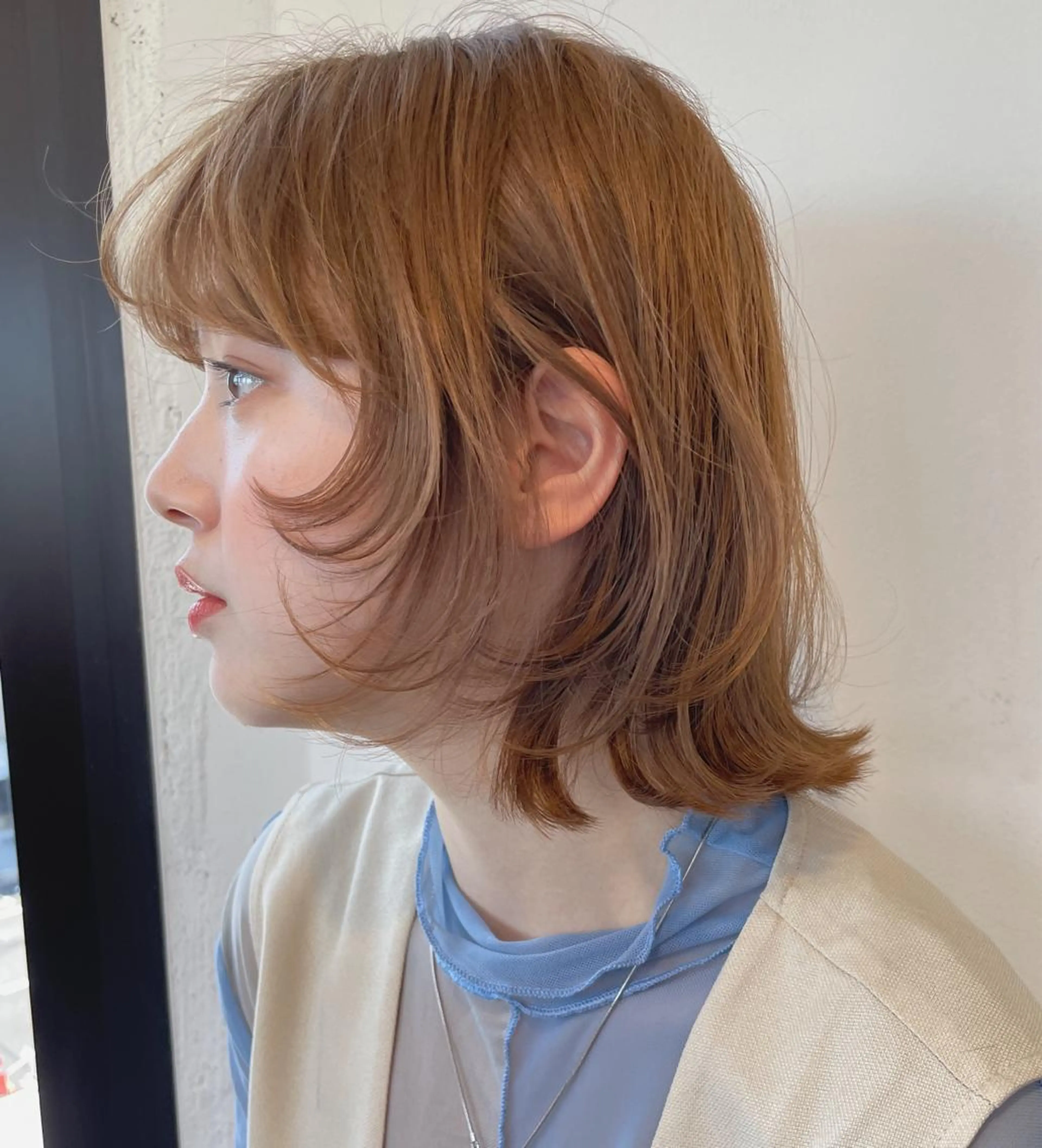 ミディアム カラー ボブレイヤー ボブ 顔まわりレイヤー レイヤーカット 似合わせヘア🤍 面田法子のヘアスタイル