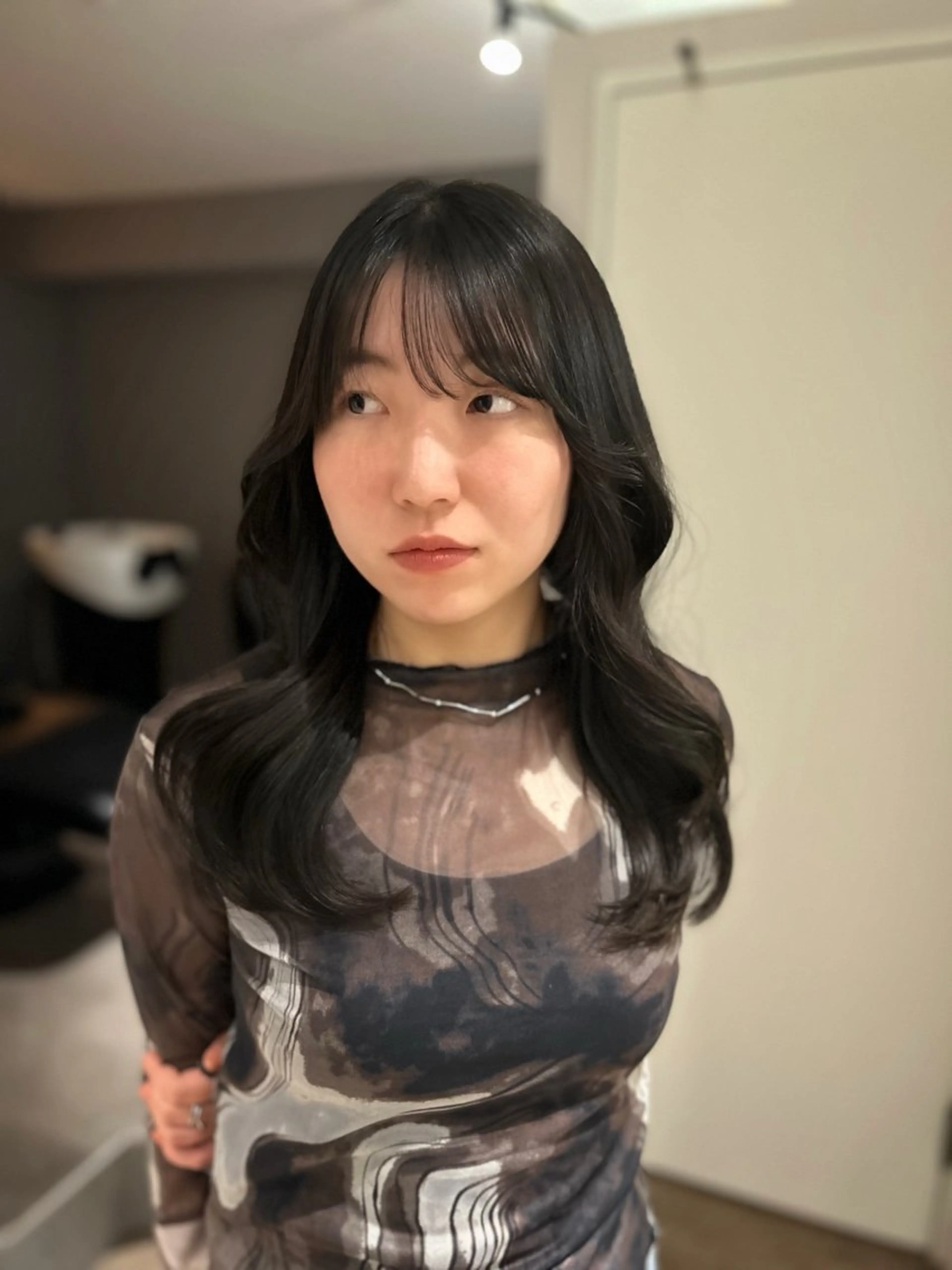 セミロング カラー ブリーチ 透明感カラー ダークグレー ダークグレージュ グレージュ ヘアカラー トリートメント FUKA／ 神戸艶髪🎀のヘアスタイル