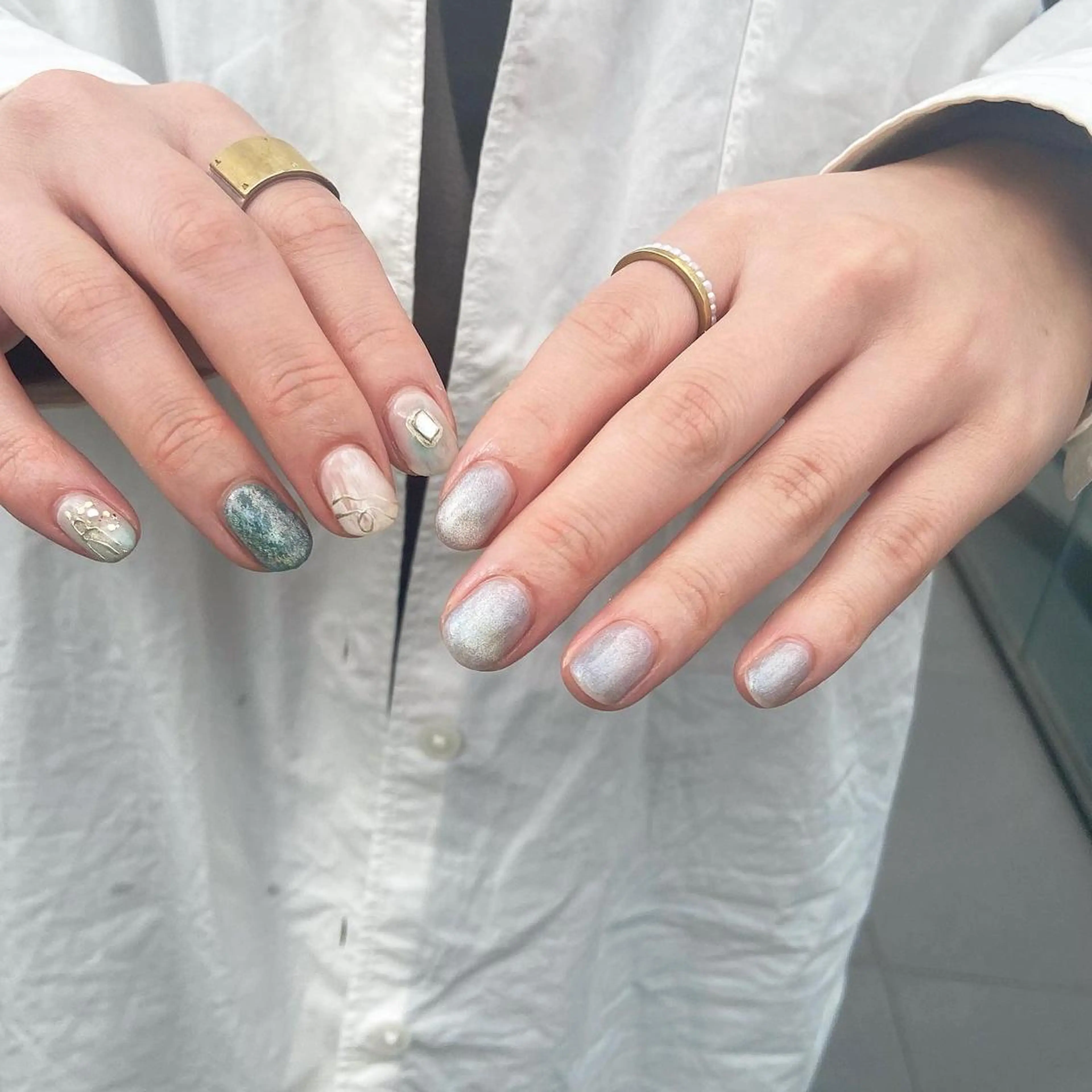 ネイル 𝕄𝕚𝕪𝕦🤍 自由が丘⌇パラジェルのネイルデザイン