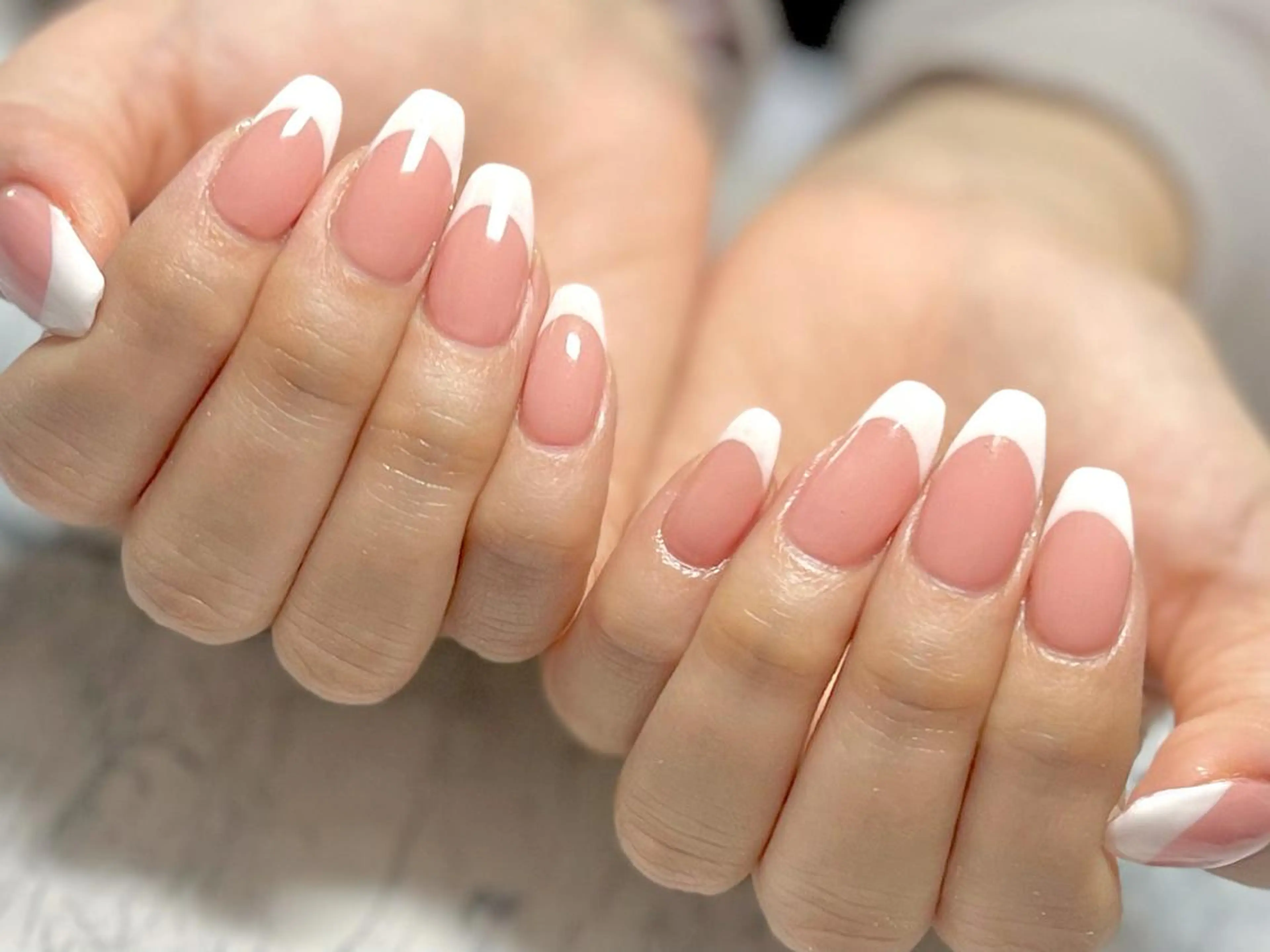 ネイル フットネイル フレンチネイル ニュアンスネイル シンプルネイル 春ネイル ハンドネイル ネイル フフラ所属・nail fufla ♡yamane♡のネイルデザイン