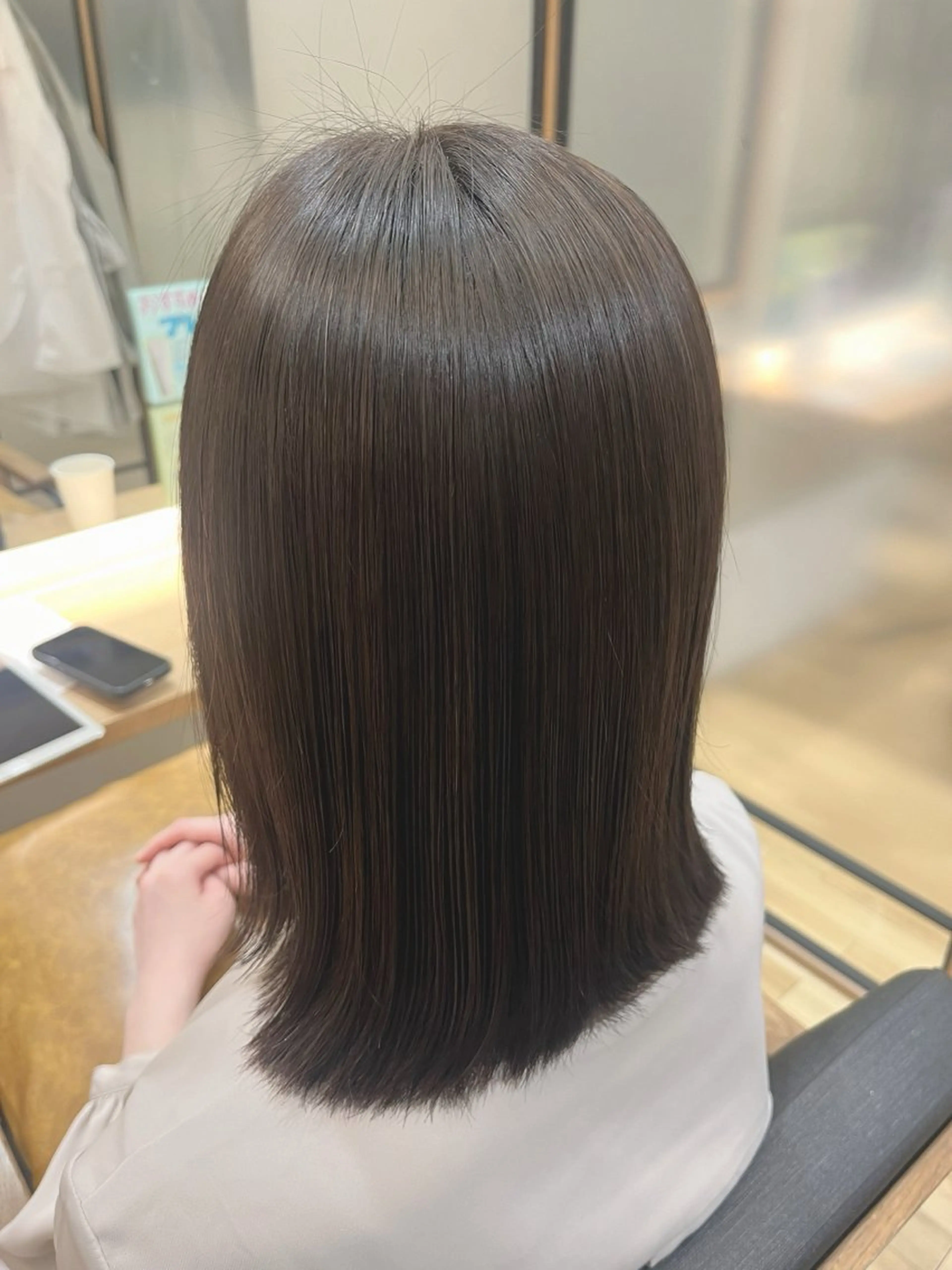 ミディアム 縮毛矯正 縮毛矯正 あらい しほのヘアスタイル