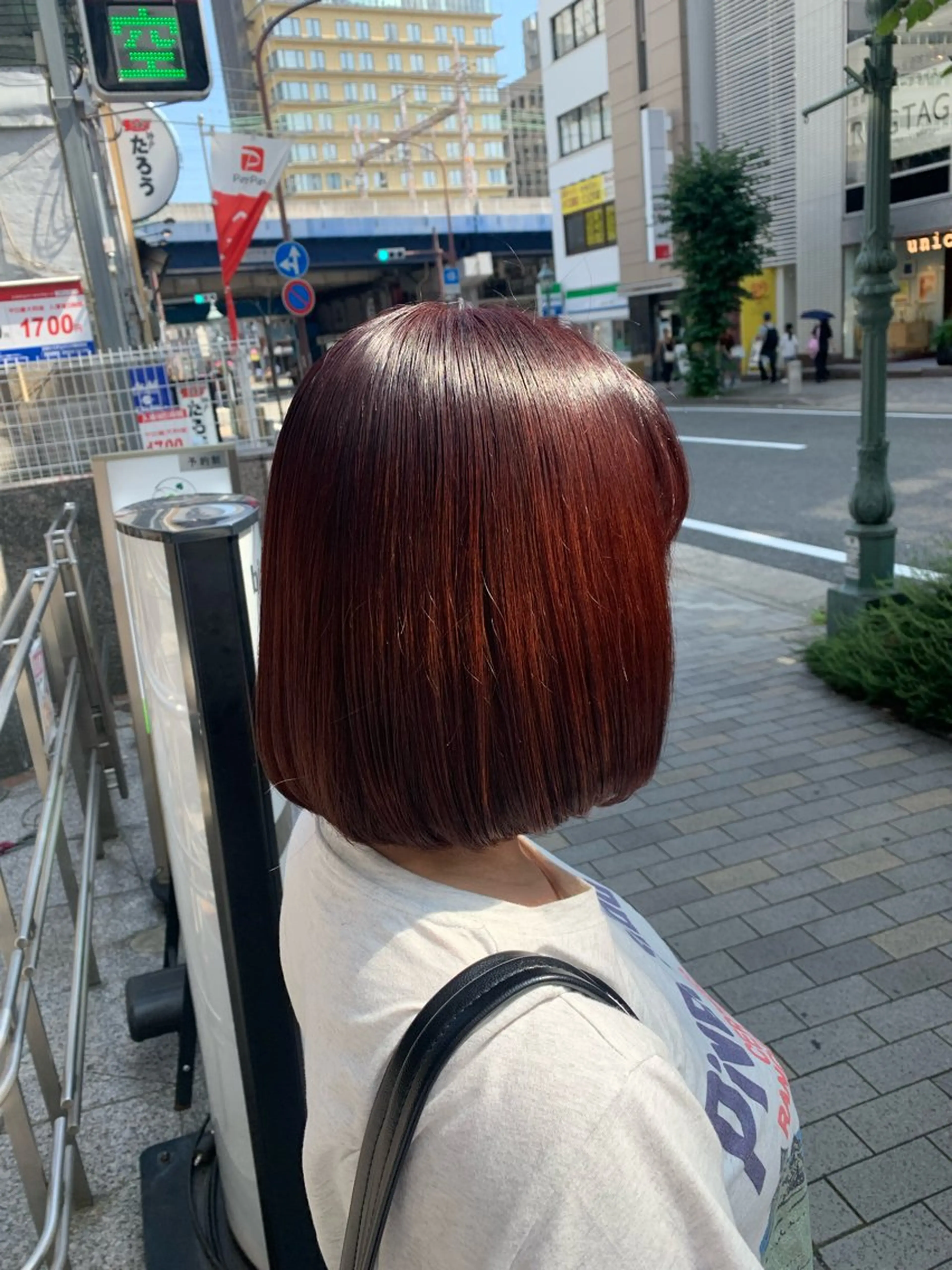 ミディアム ピンクブラウン 福永 ちひろのヘアスタイル