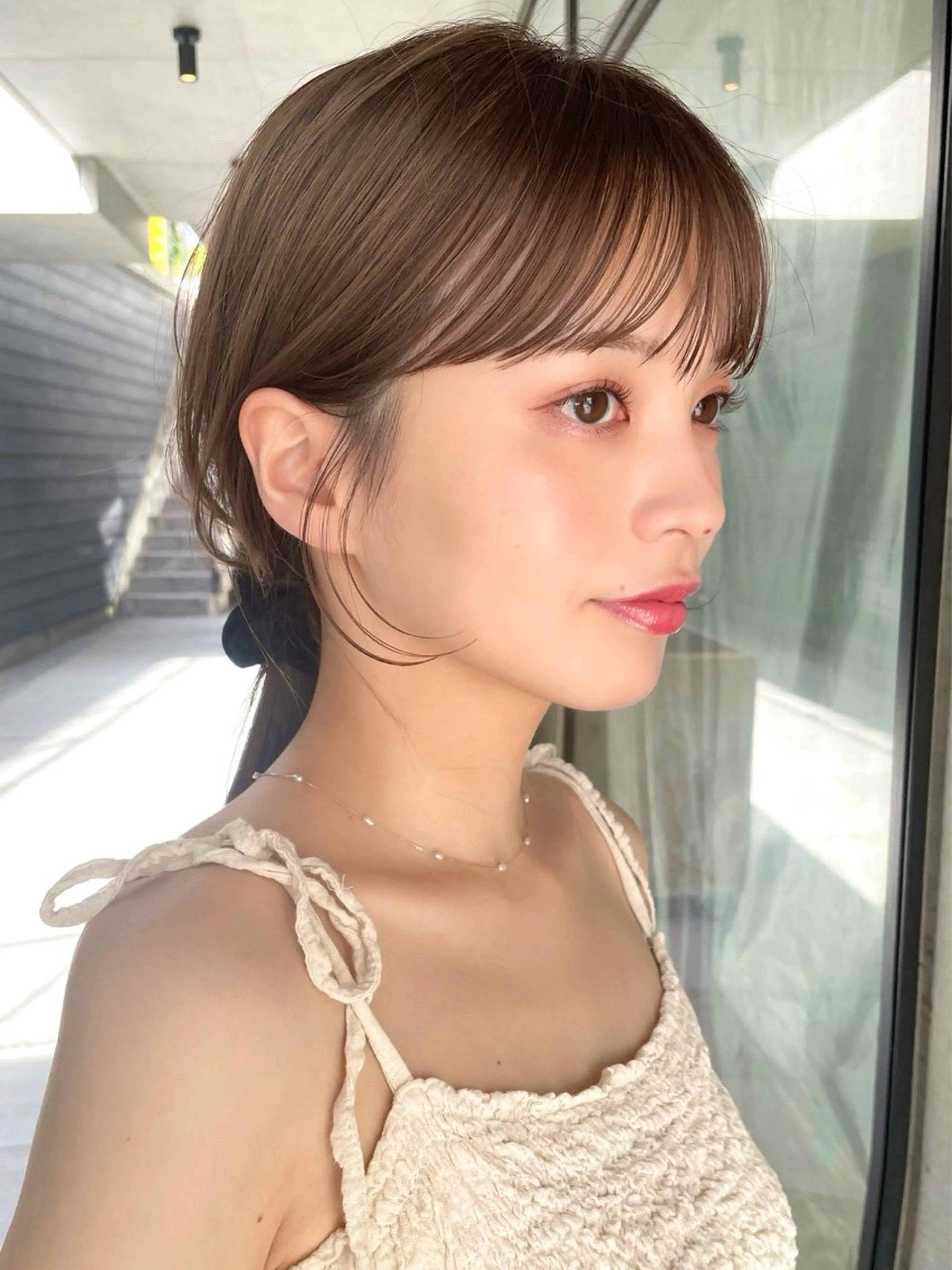 ミディアム カラー ヘアアレンジ カット ヘアカラー トリートメント ヘッドスパ ヘアセット 【柔らか透明感✨/ 似合せ前髪】大石葉月のヘアスタイル