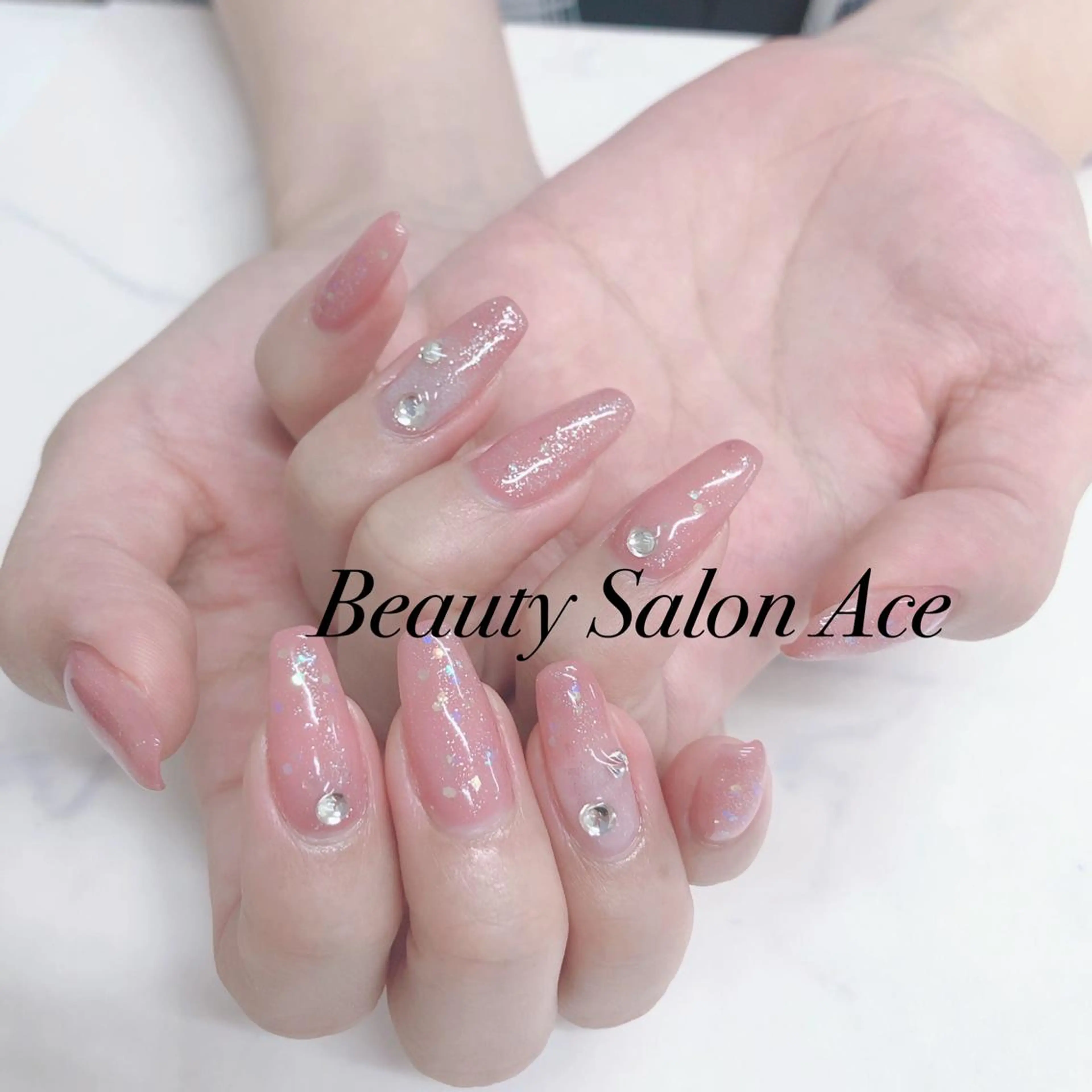 ネイル メンズネイル 春ネイル ストーンネイル ハンドネイル ハンドケア Beauty Salon Ace（ネイルサロン　エース）所属・池袋フィルイン Ace♡長さだしのネイルデザイン