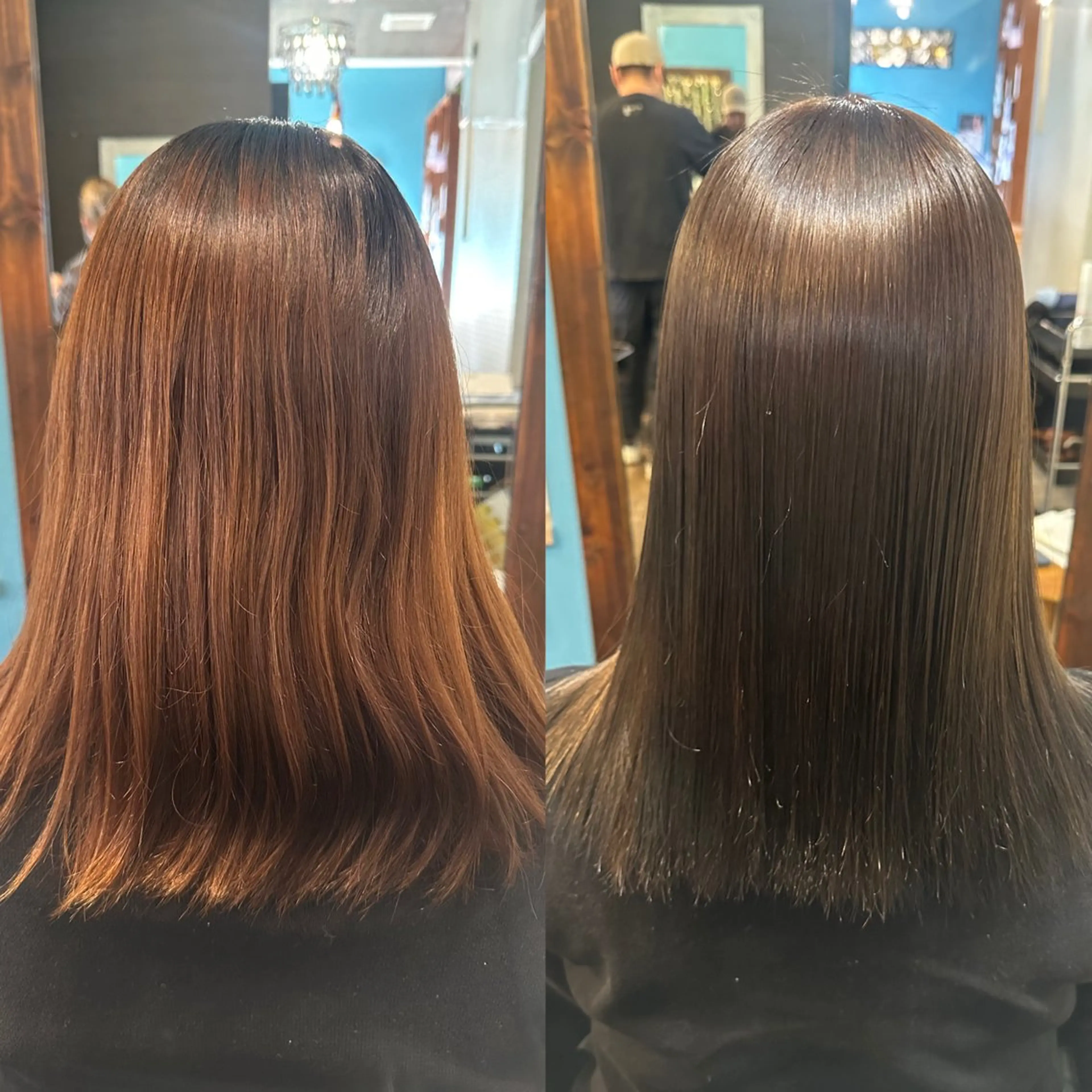 セミロング カラー セミロングパーマ 縮毛矯正 安達 望のヘアスタイル