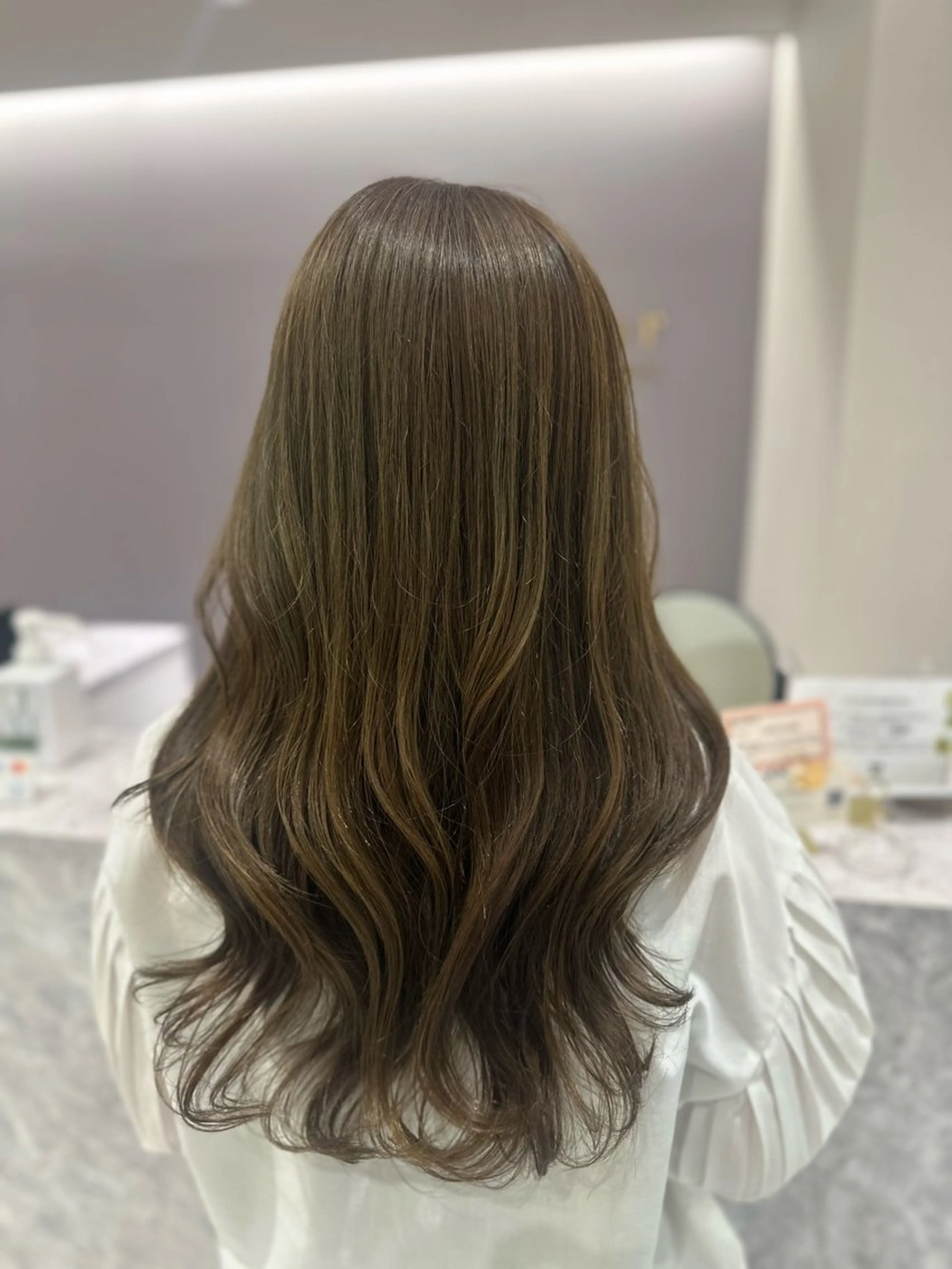 ロング カラー カット ヘアカラー トリートメント 韓国レイヤー✨ yasuko銀座のヘアスタイル