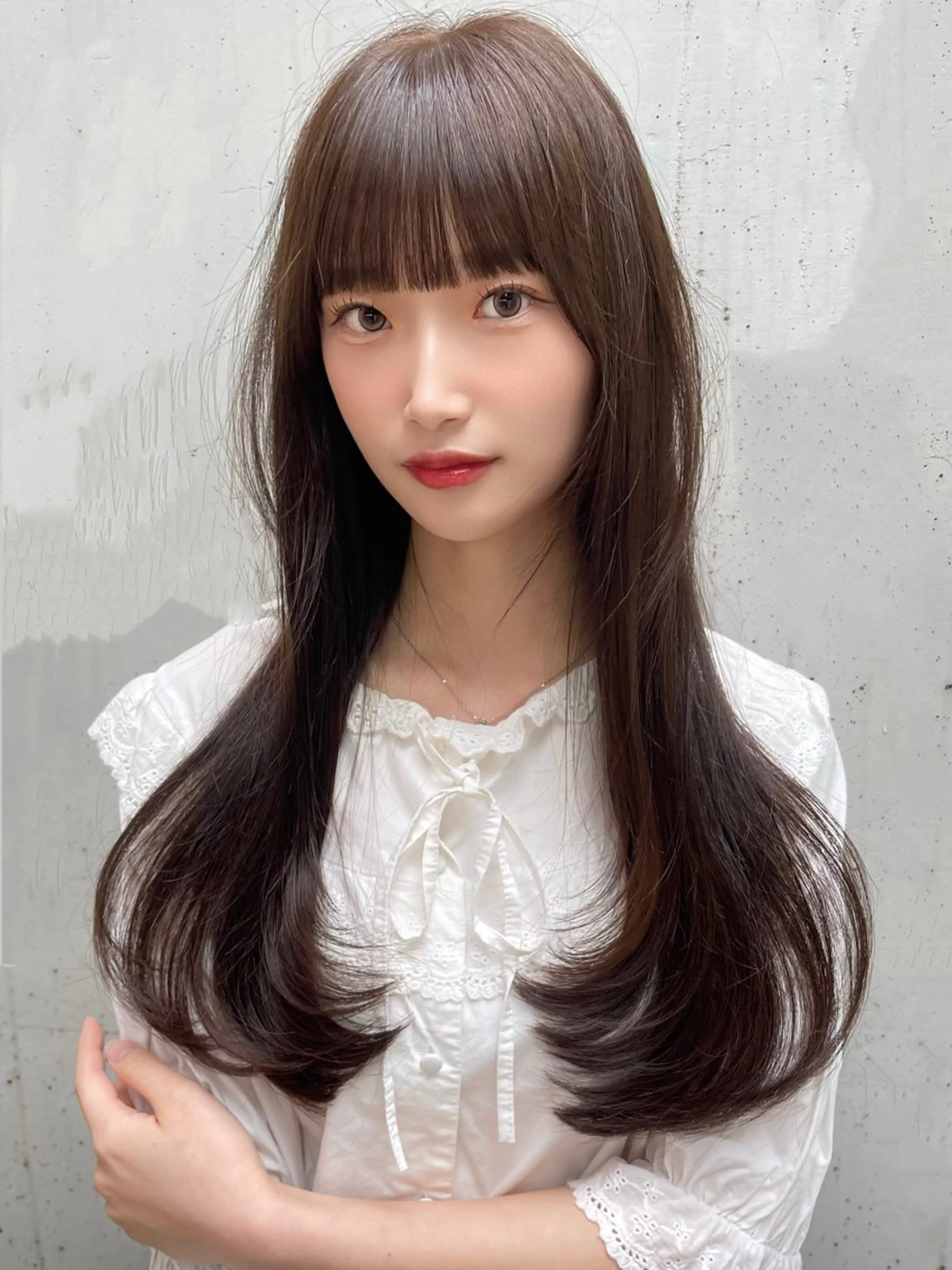 ロング レイヤーカット/ 縮毛矯正/ミサキ💐のヘアスタイル