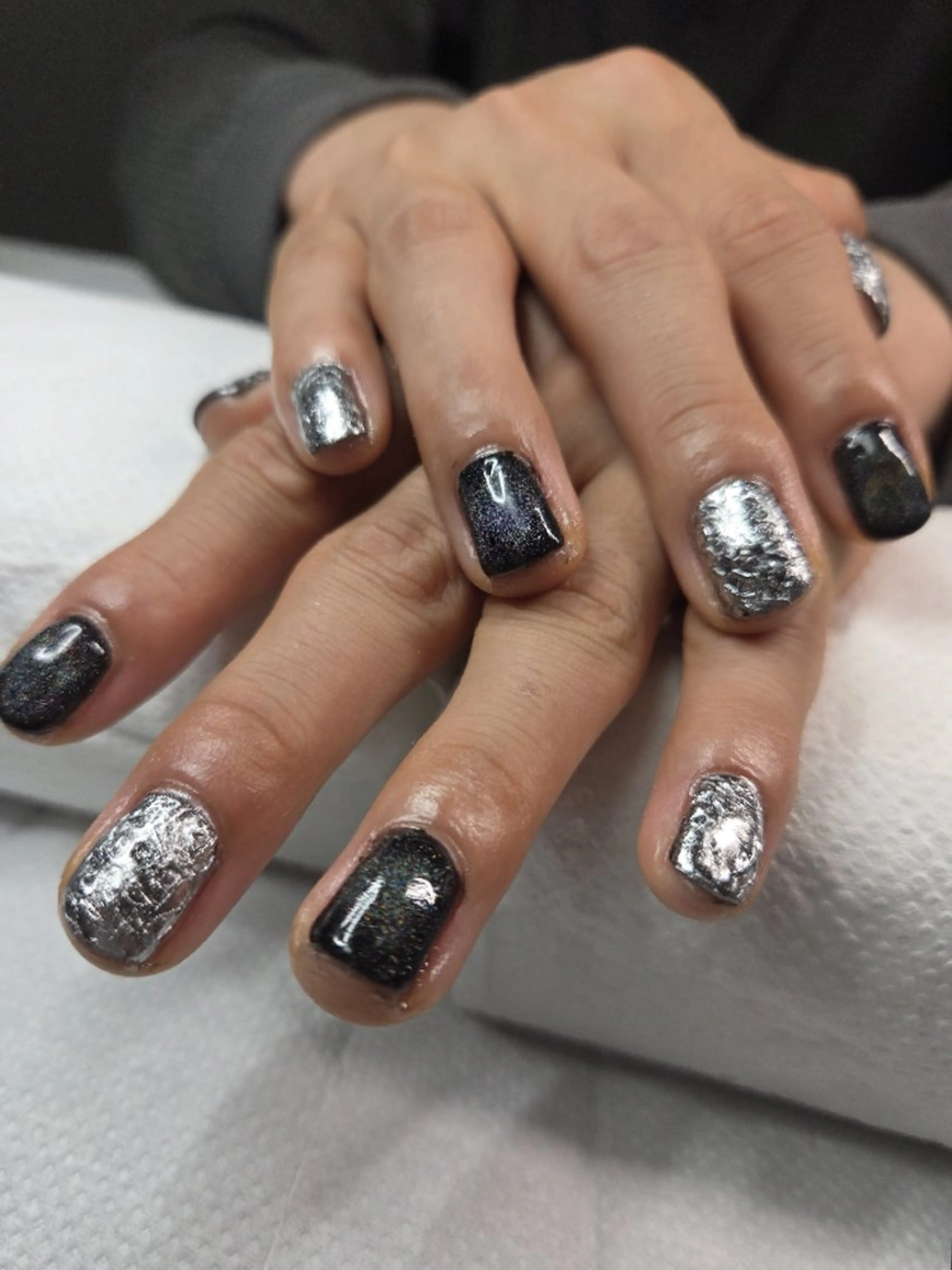 メンズ ネイル ラメ(グリッター) マグネットネイル ミラーネイル nailsaron kohiroのネイルデザイン