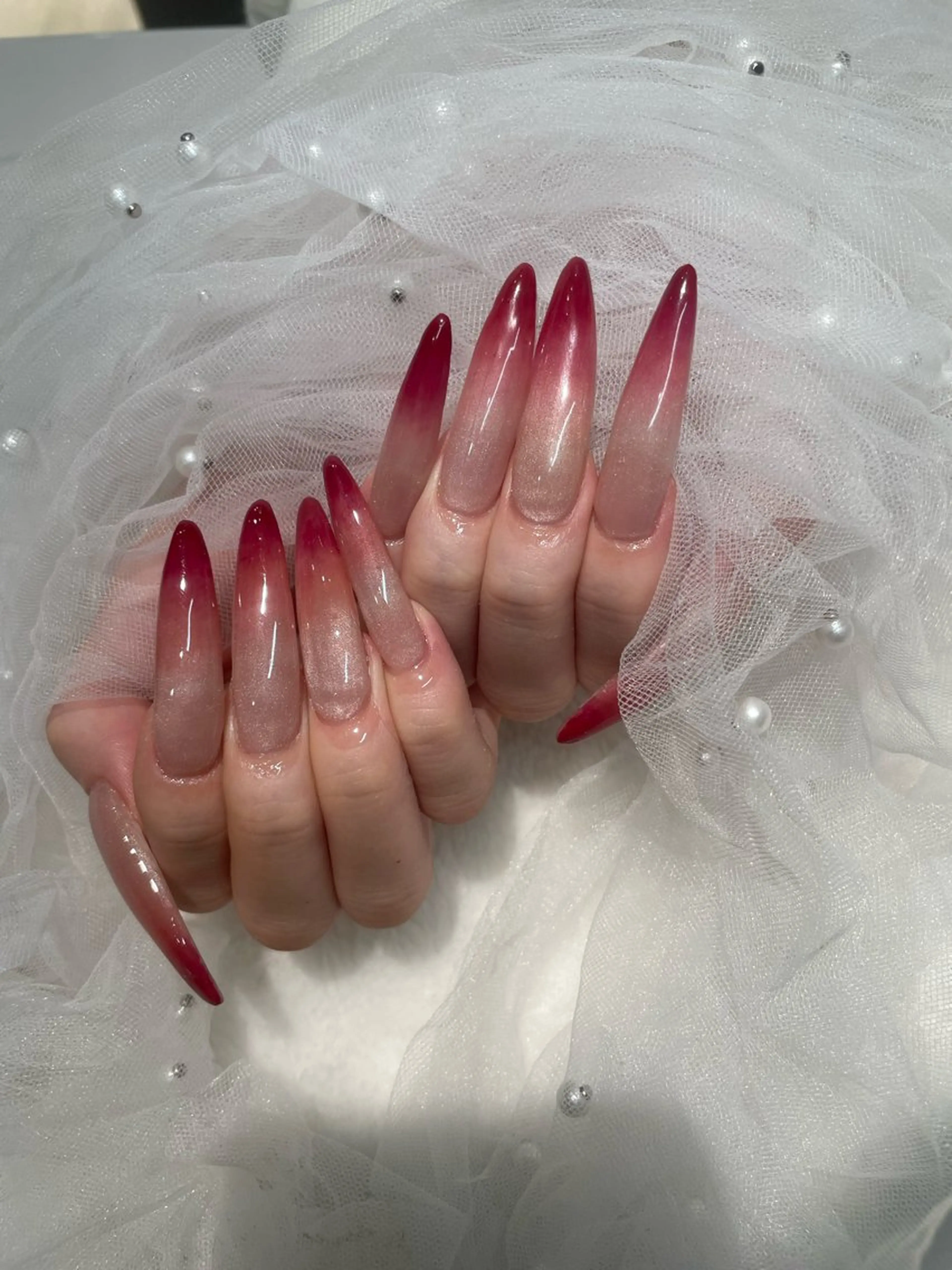 ネイル 赤色 シンプルネイル I-nail Moeのネイルデザイン