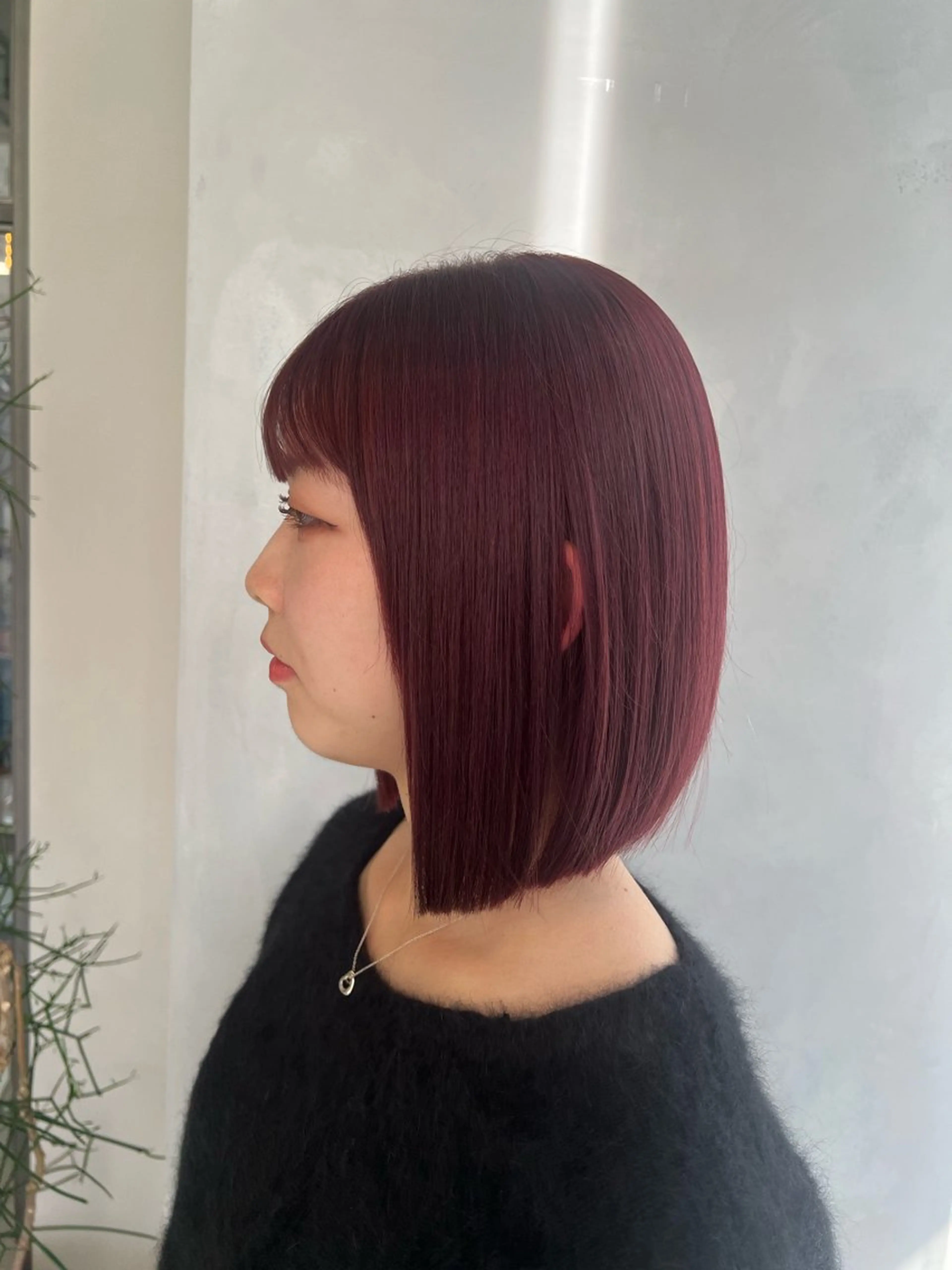 ミディアム レッドブラウン カット ヘアカラー トリートメント 渋谷ハイトーン/ デザインカラー阿部のヘアスタイル