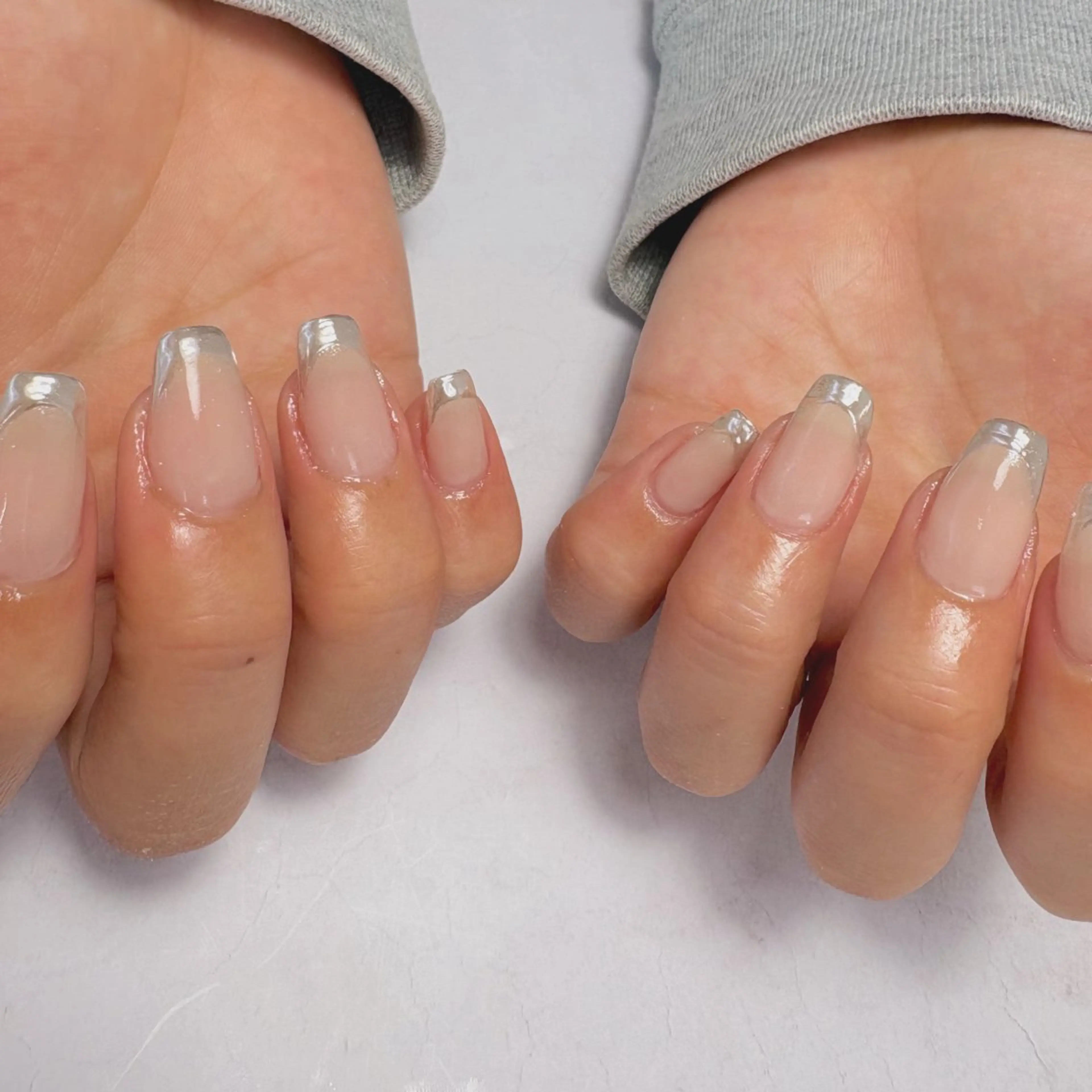 ネイル フレンチネイル ミラーネイル シンプルネイル ハンドネイル Nail Salon noiのネイルデザイン