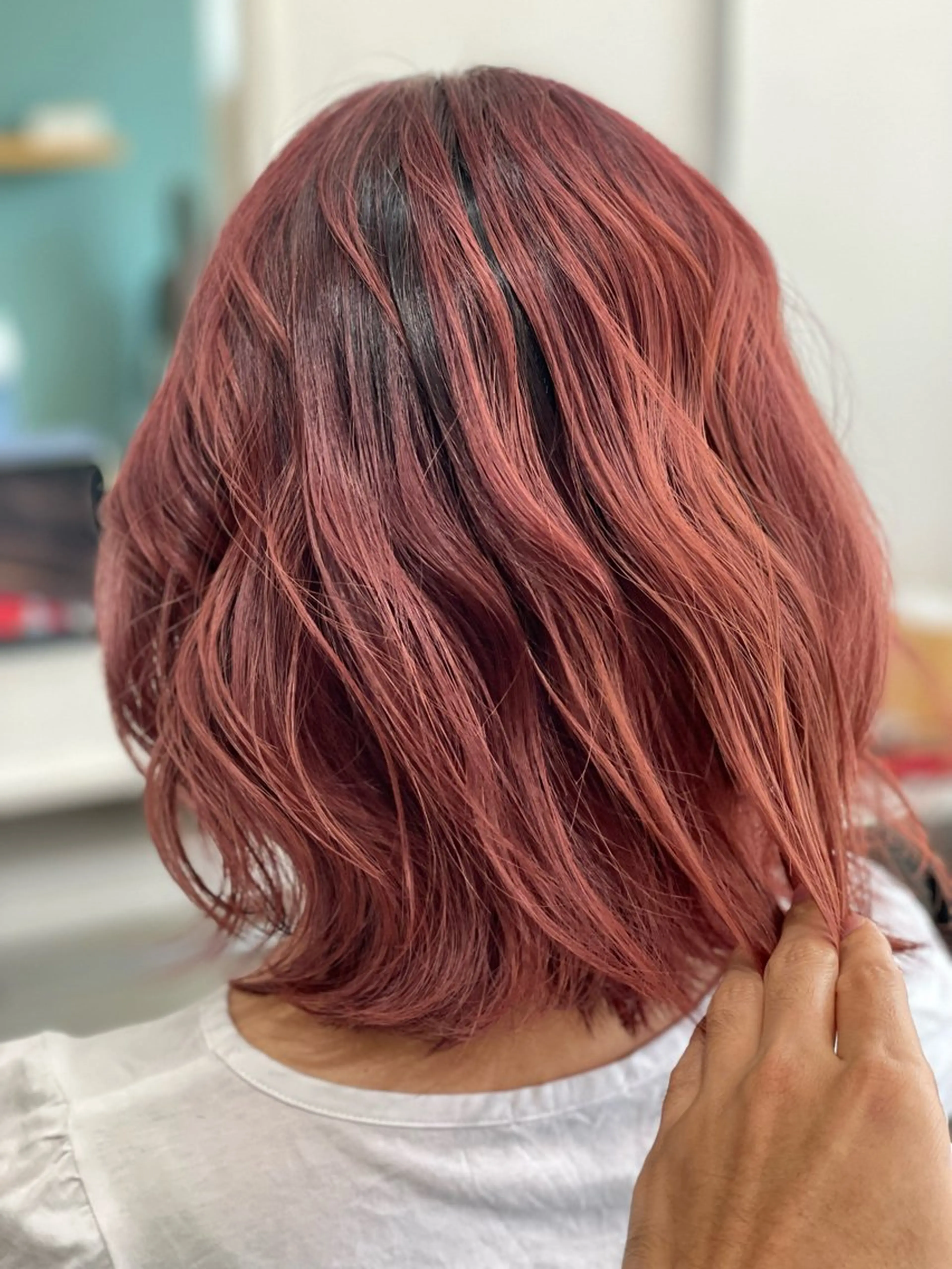 ミディアム カラー ピンクカラー Snaly カラー特化ページのヘアスタイル