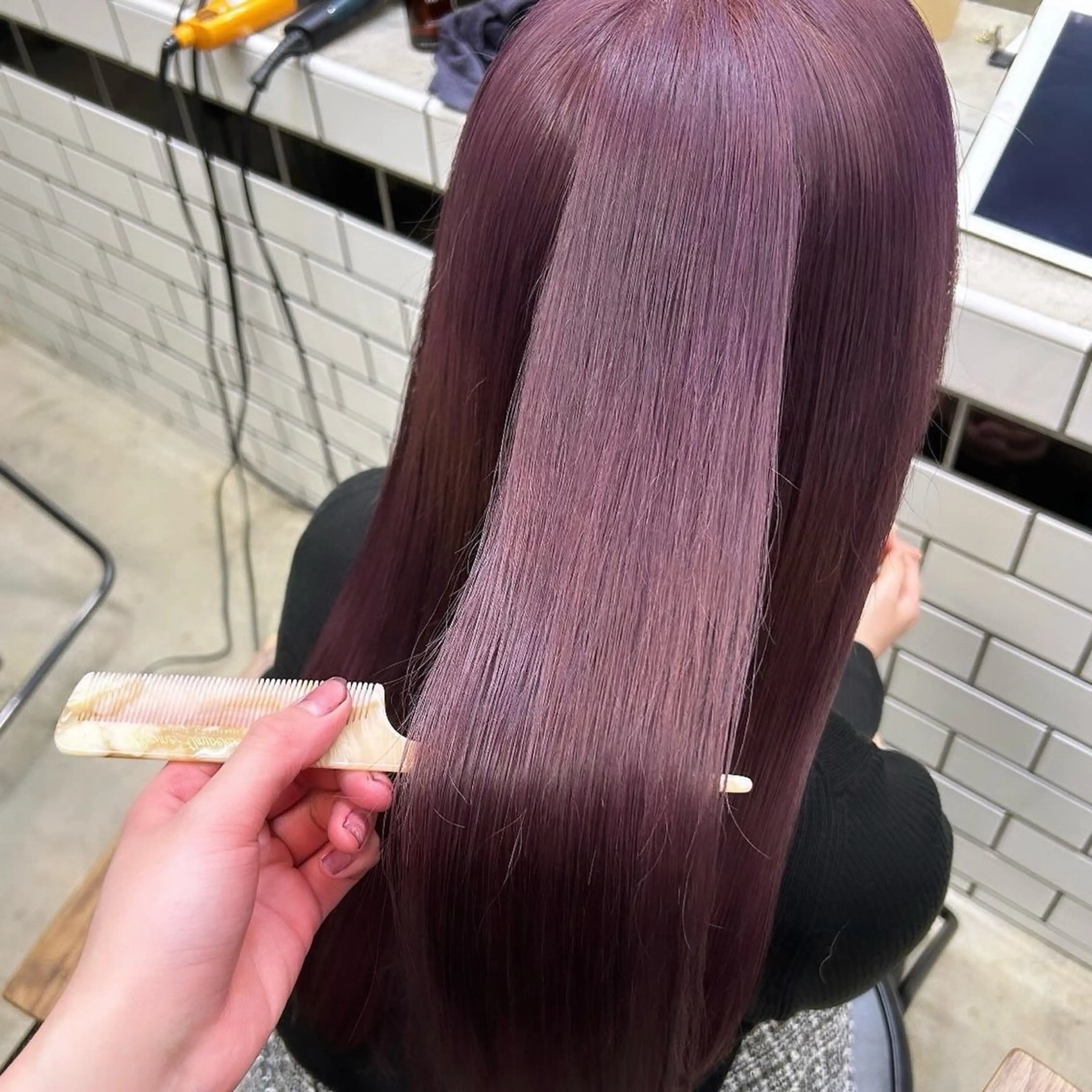 ロング カラー 🥀モテ暖色× エクステ🥀あかりのヘアスタイル