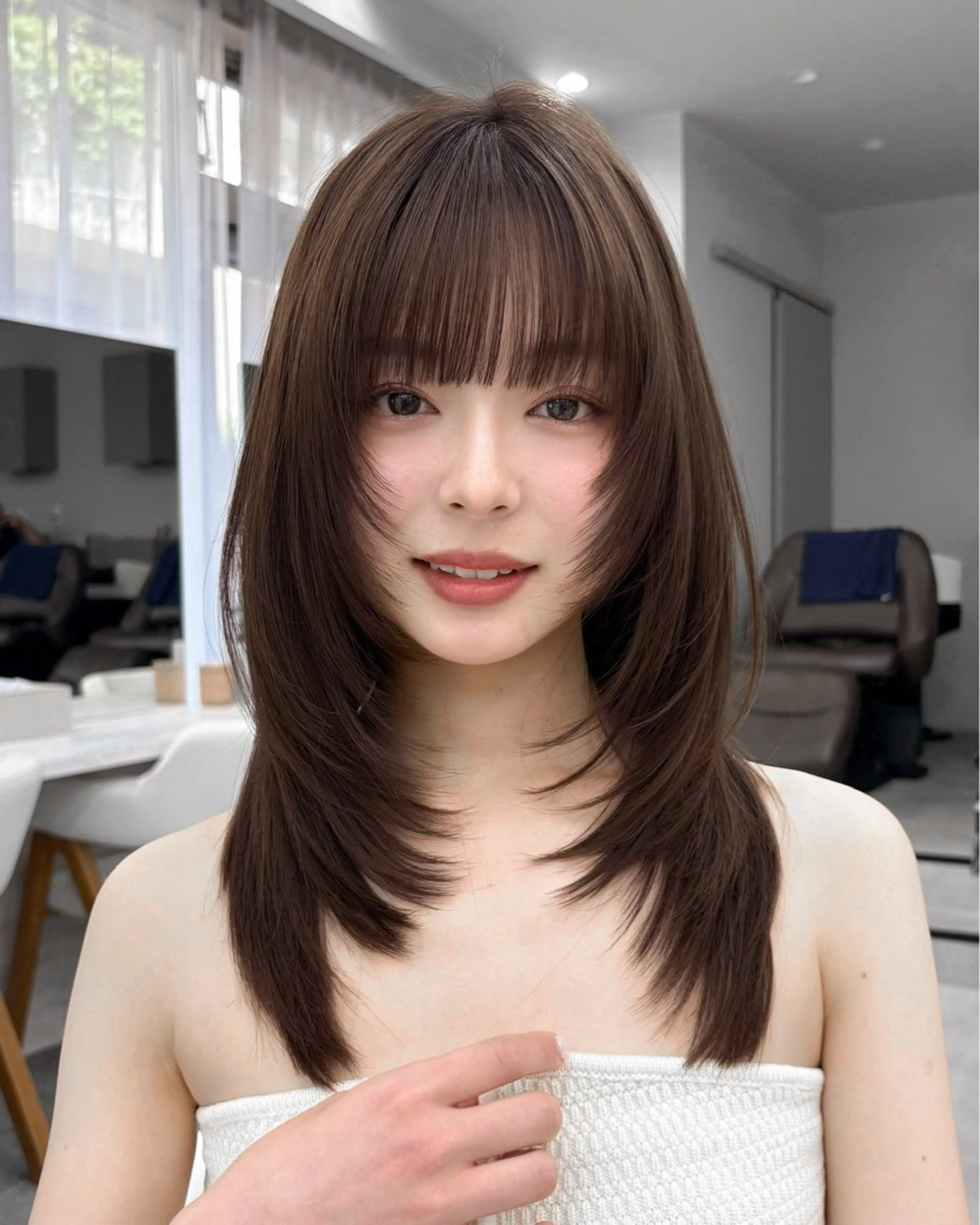 セミロング カラー カット ヘアカラー 後藤 愛美/レイヤーカットのヘアスタイル