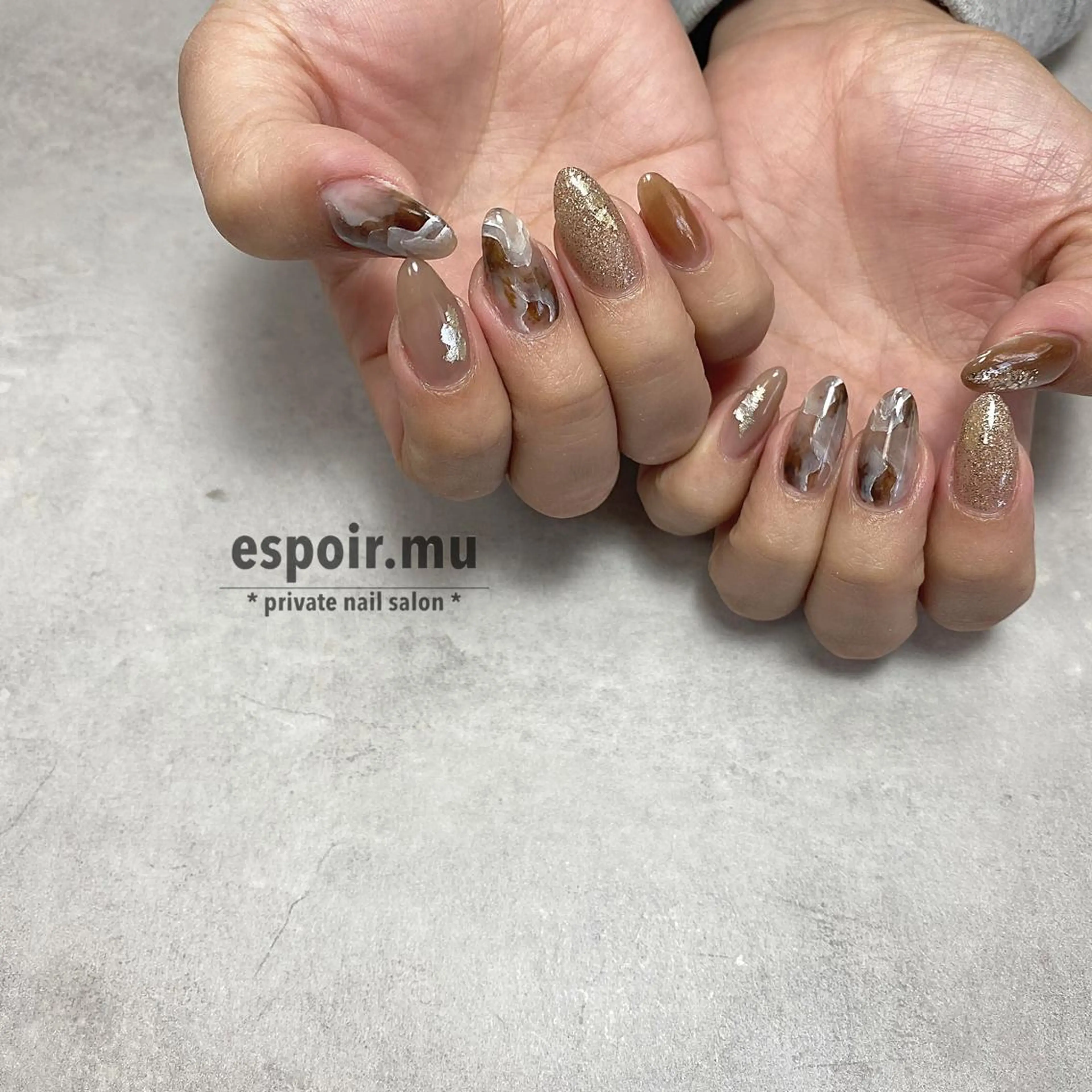 ロング ネイル espoir. muのネイルデザイン