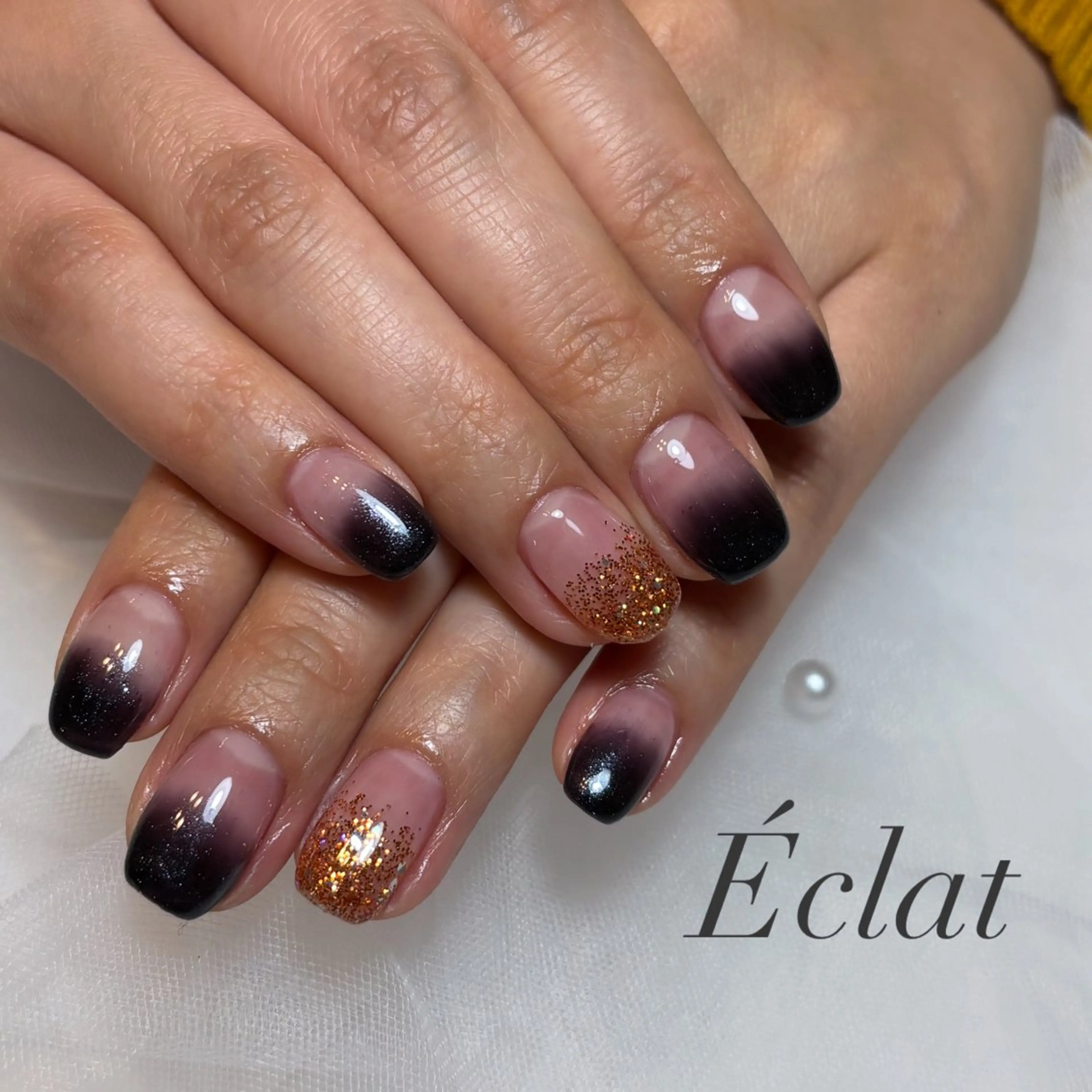 ネイル ラメ(グリッター) ラメグラデーション ハンドネイル nail salon Éclatのネイルデザイン