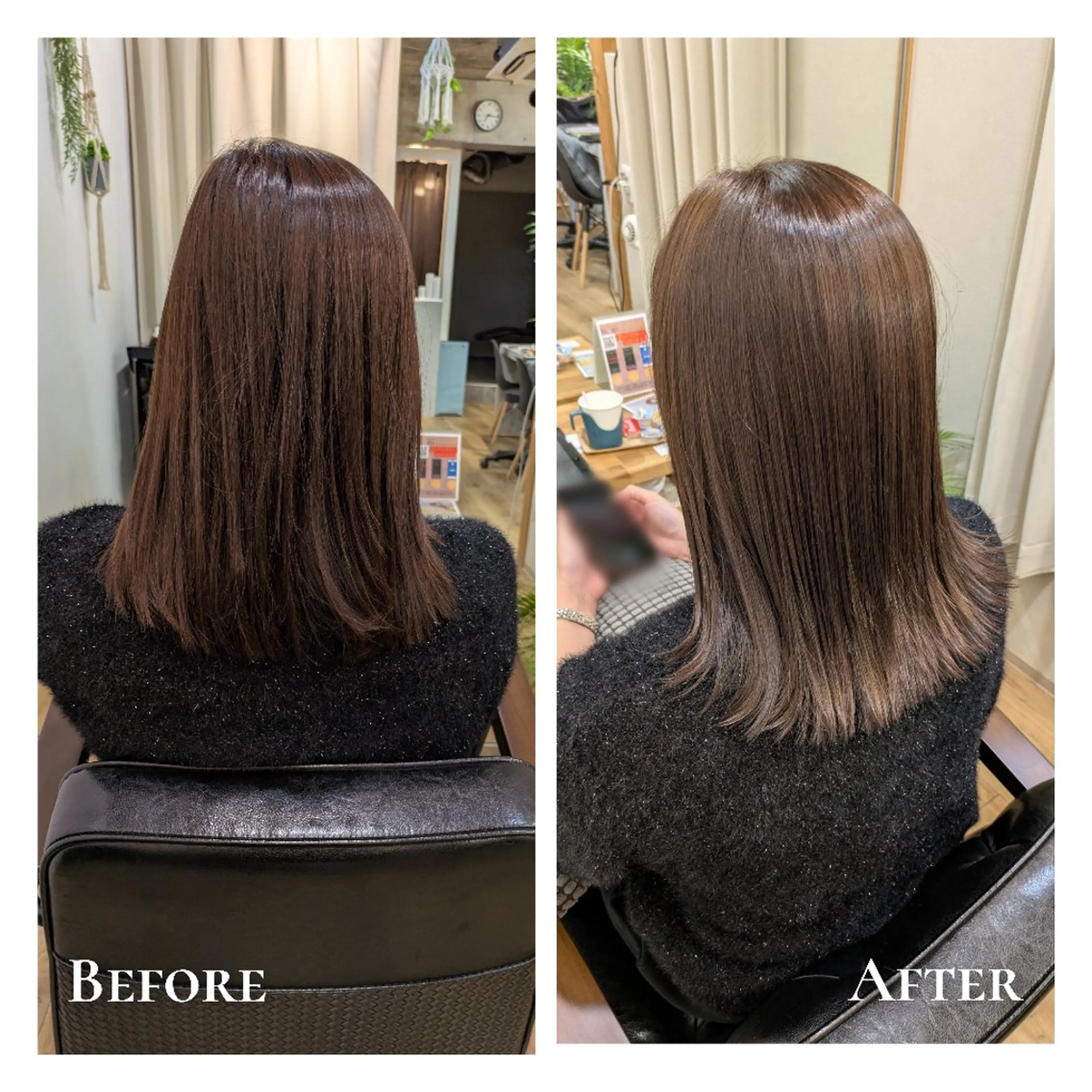 カラー ベージュカラー オリーブベージュ オレンジ ヘアカラー トリートメント Cafu hair Tachi所属・有馬 葵のヘアスタイル